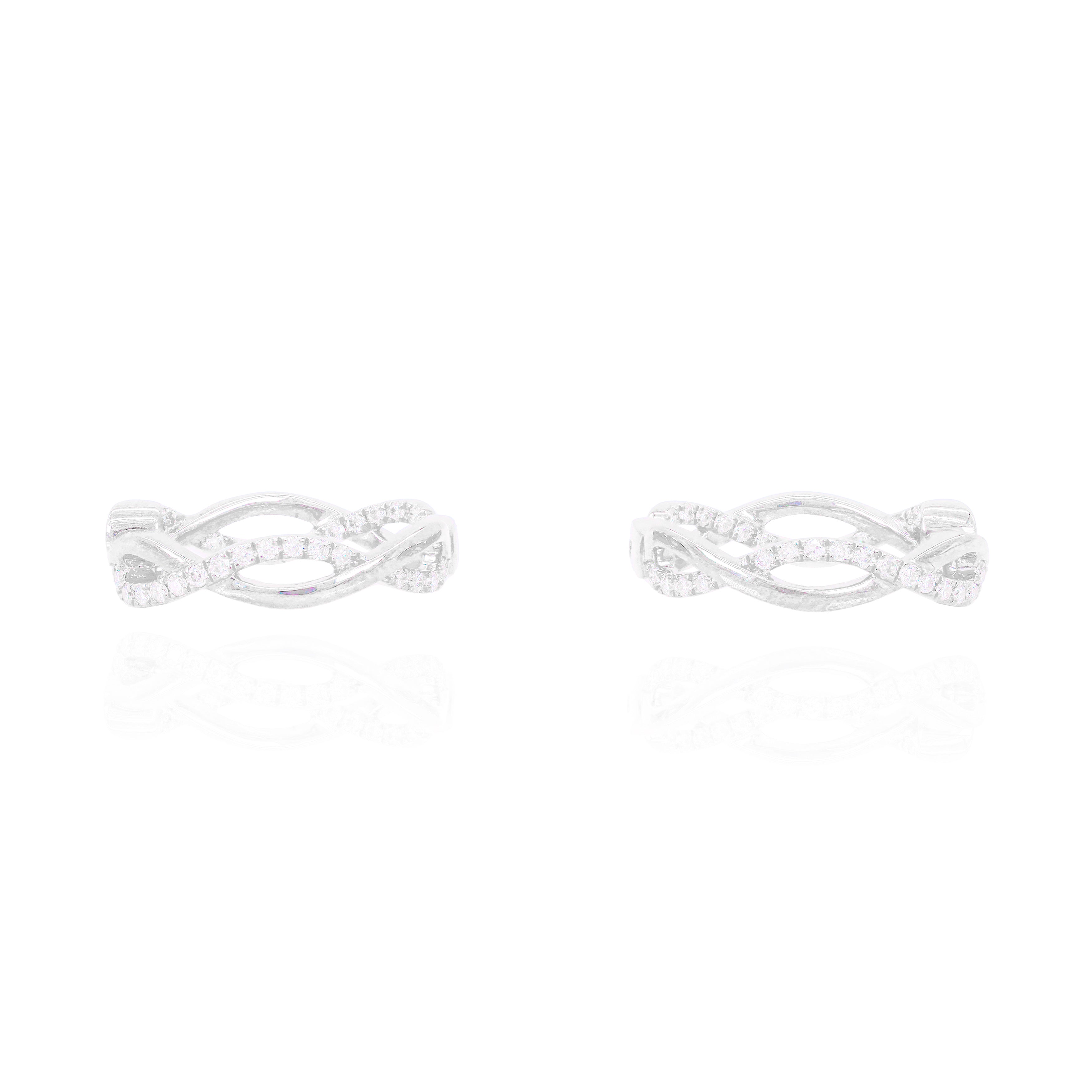 Spiral Hoop Diamond Earrings