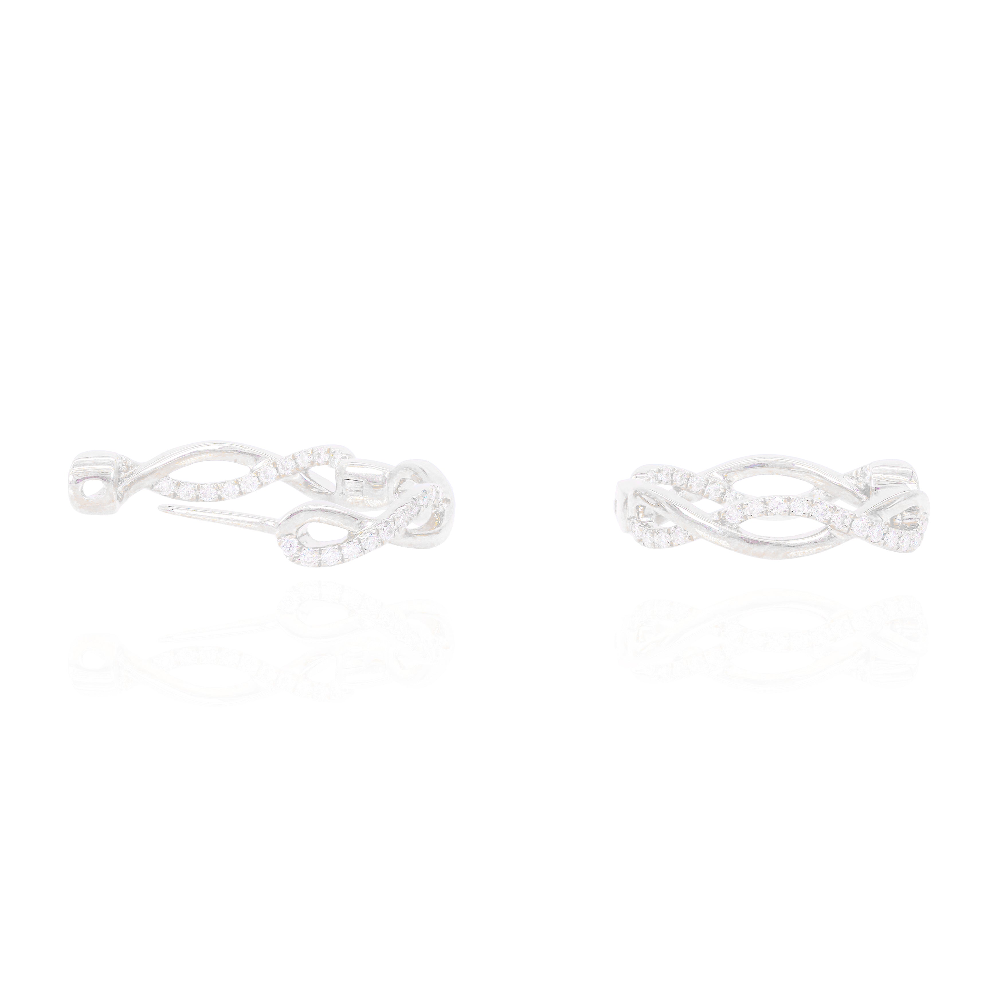 Spiral Hoop Diamond Earrings