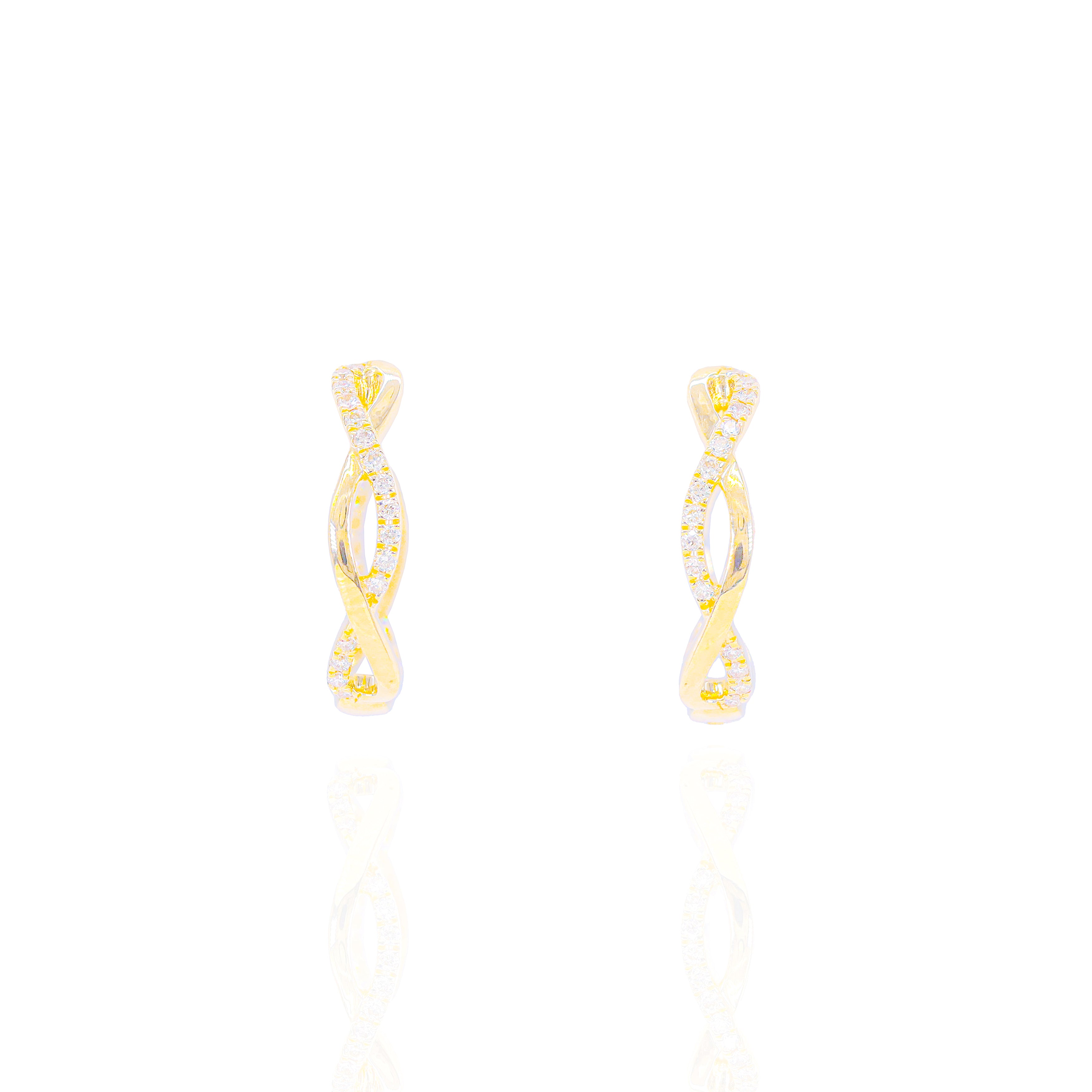 Spiral Hoop Diamond Earrings