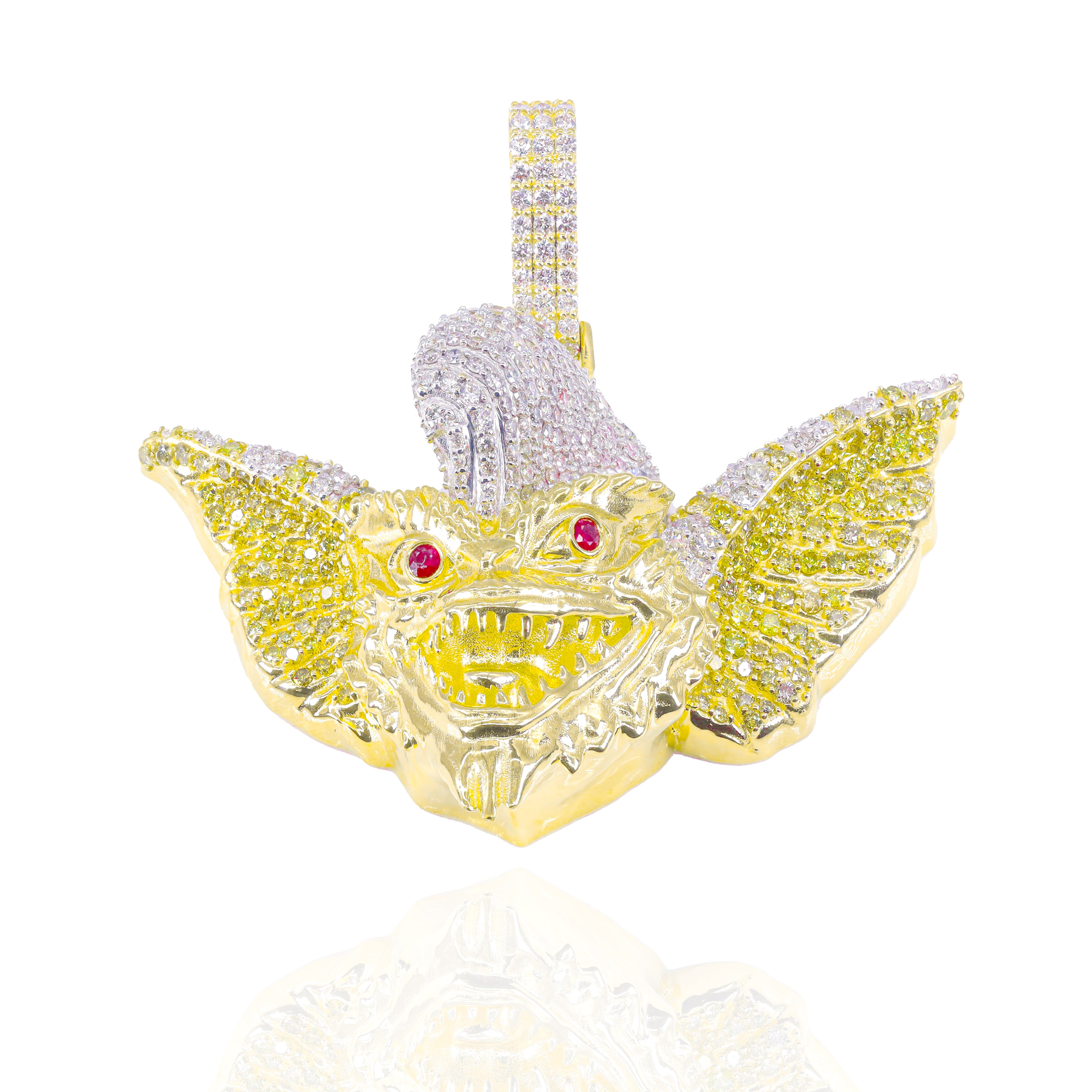 Custom Design Deposit - 3D Gremlin Colored Gemstone & Diamond Pendant