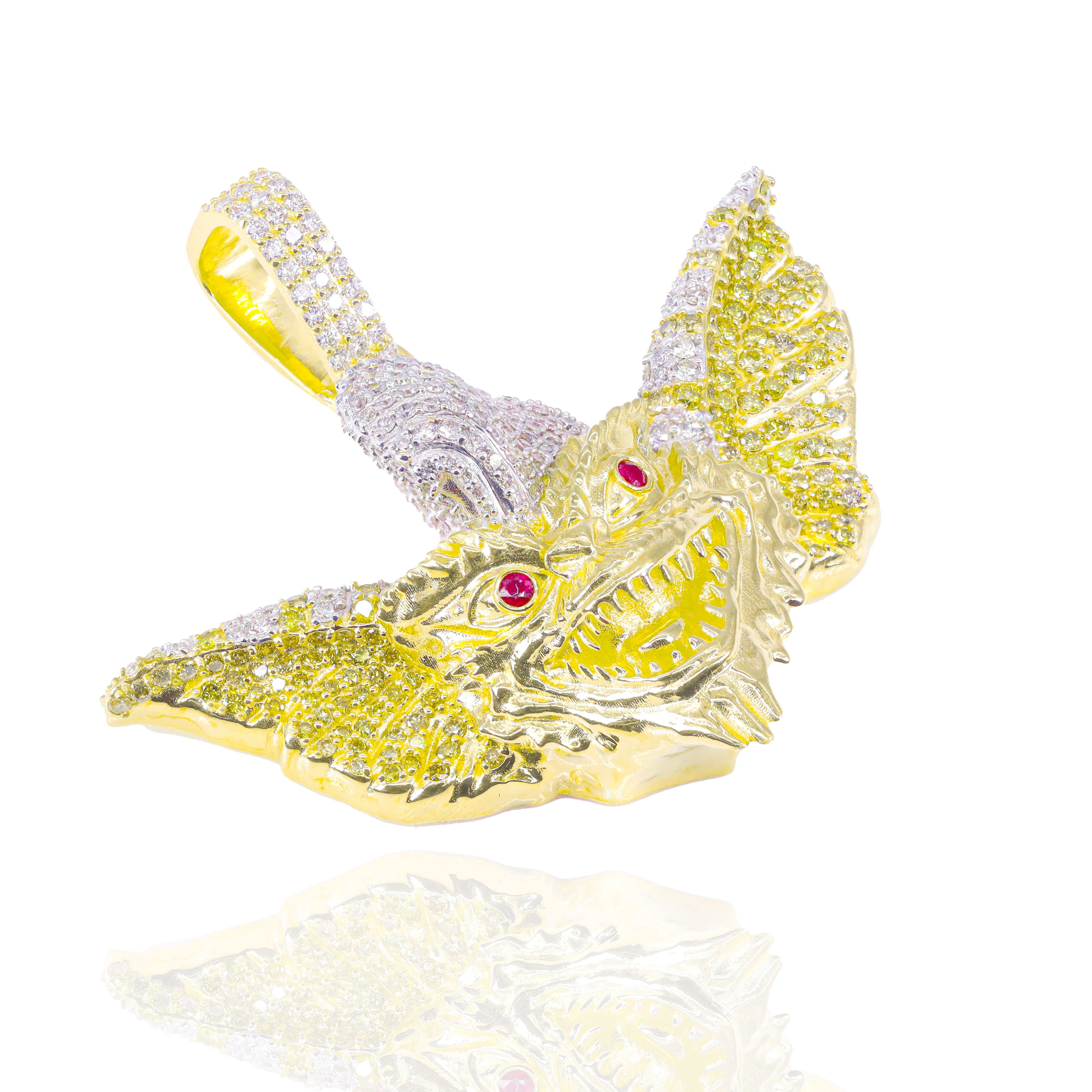 Custom Design Deposit - 3D Gremlin Colored Gemstone & Diamond Pendant