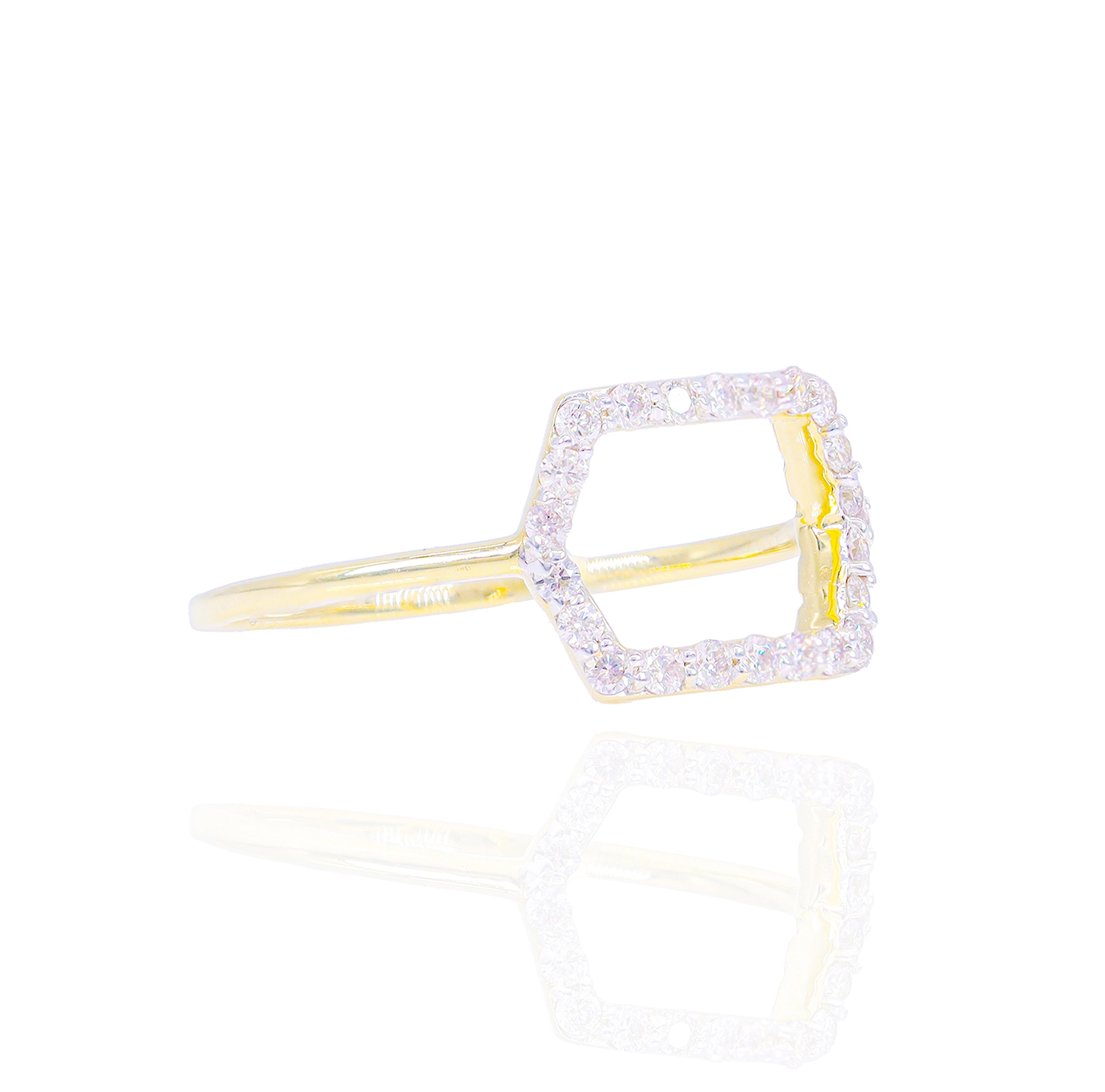 Open Rectangle Diamond Cocktail Ring