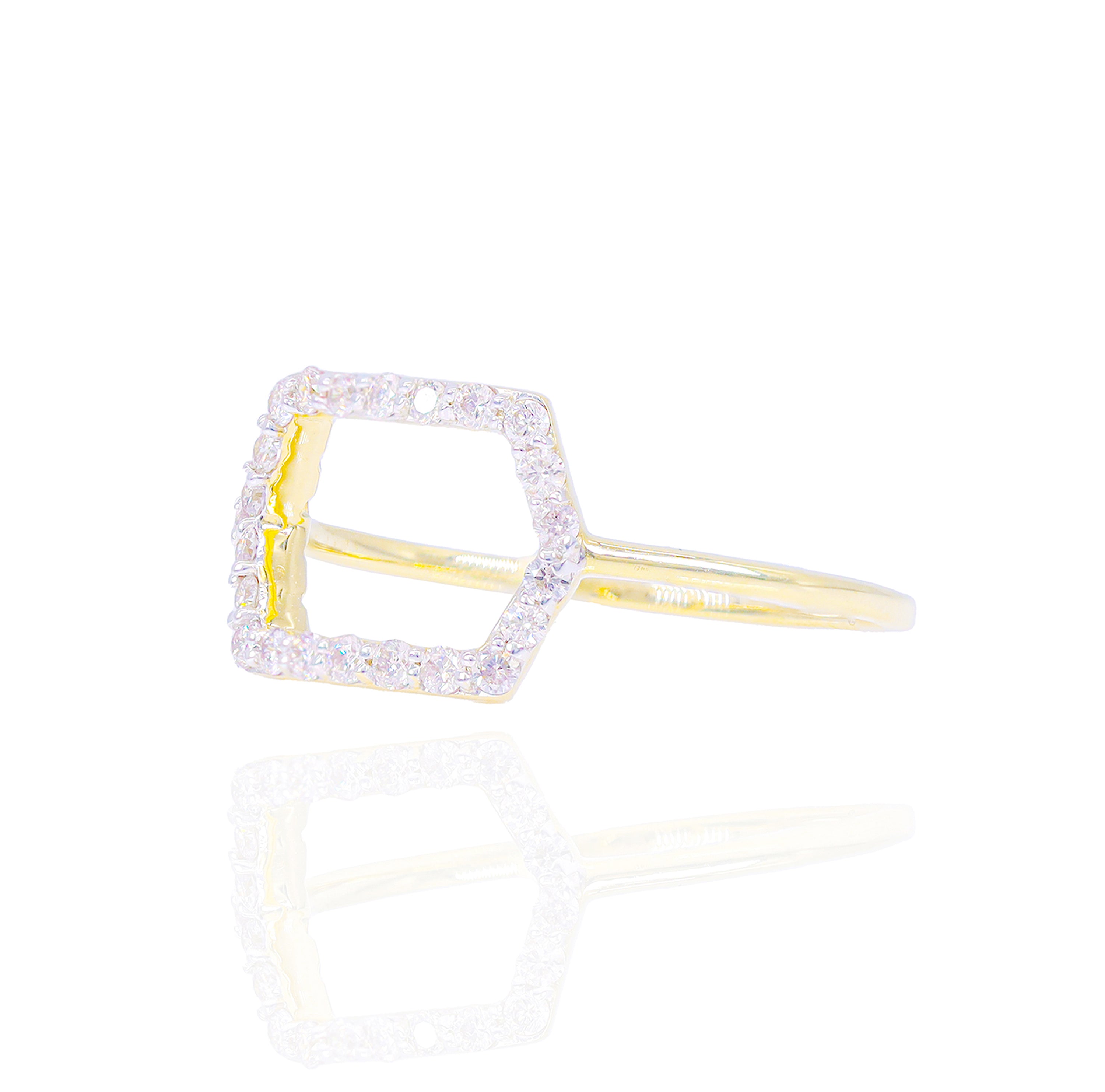 Open Rectangle Diamond Cocktail Ring