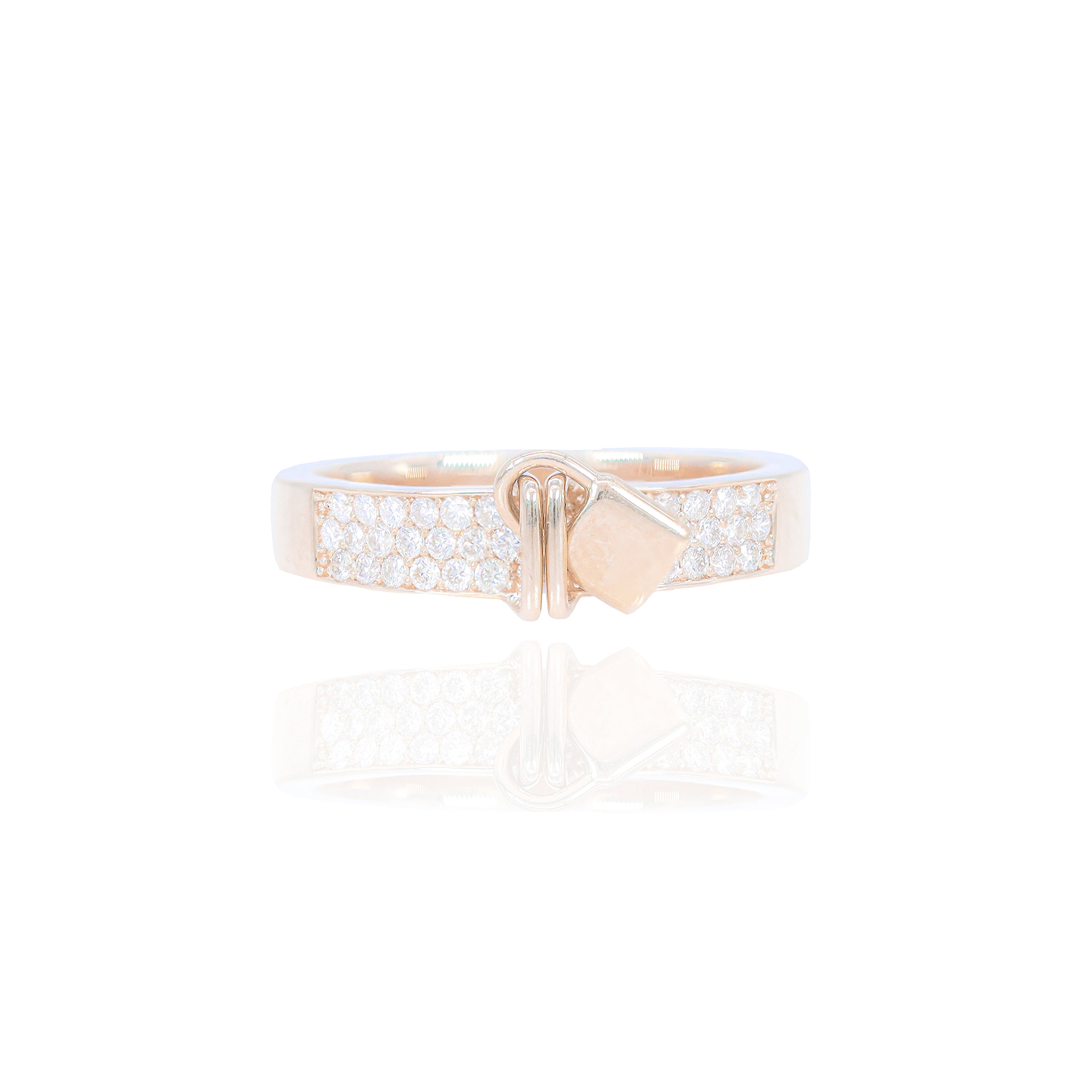 Gold Lock Diamond Ring