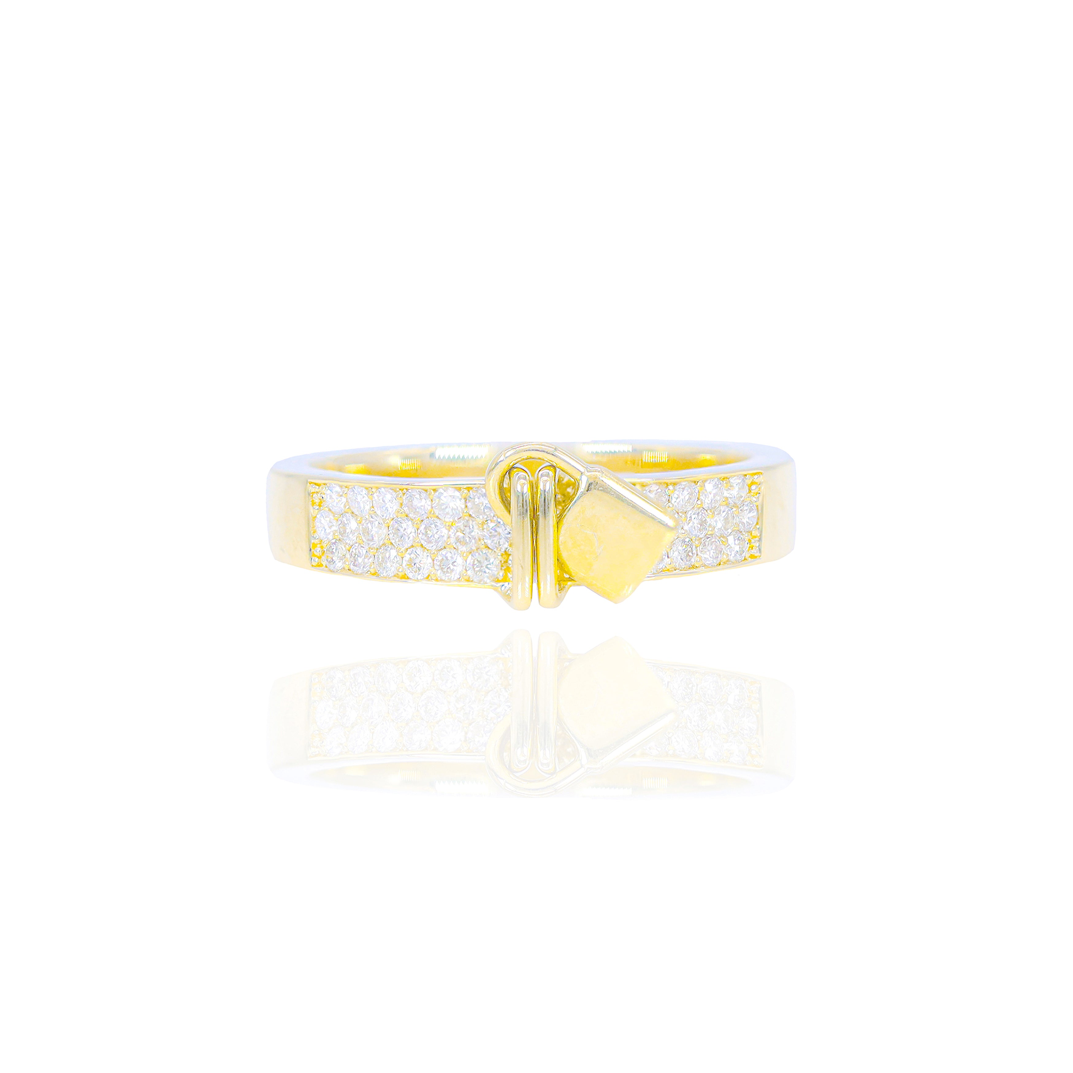 Gold Lock Diamond Ring