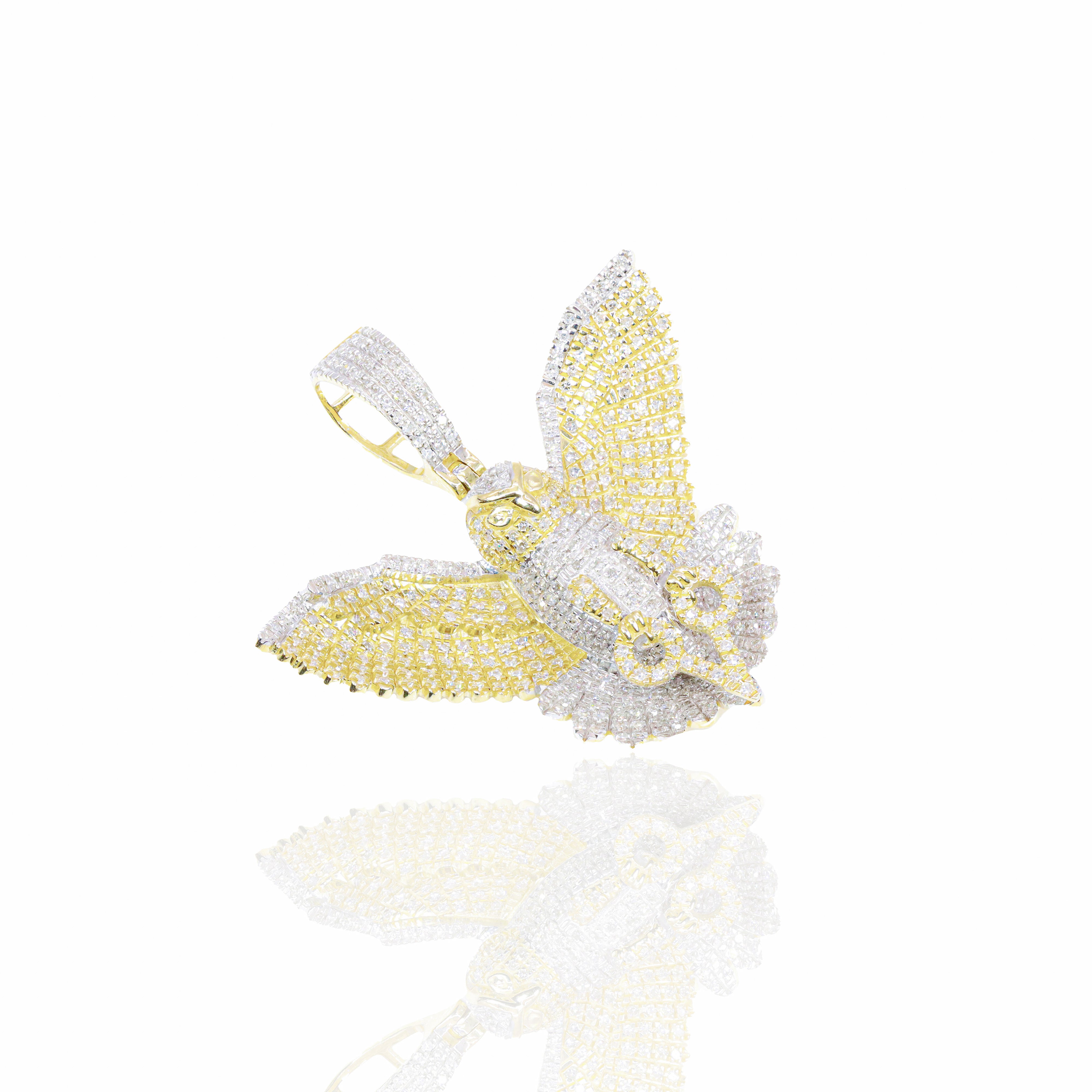 Flying Owl Diamond Pendant