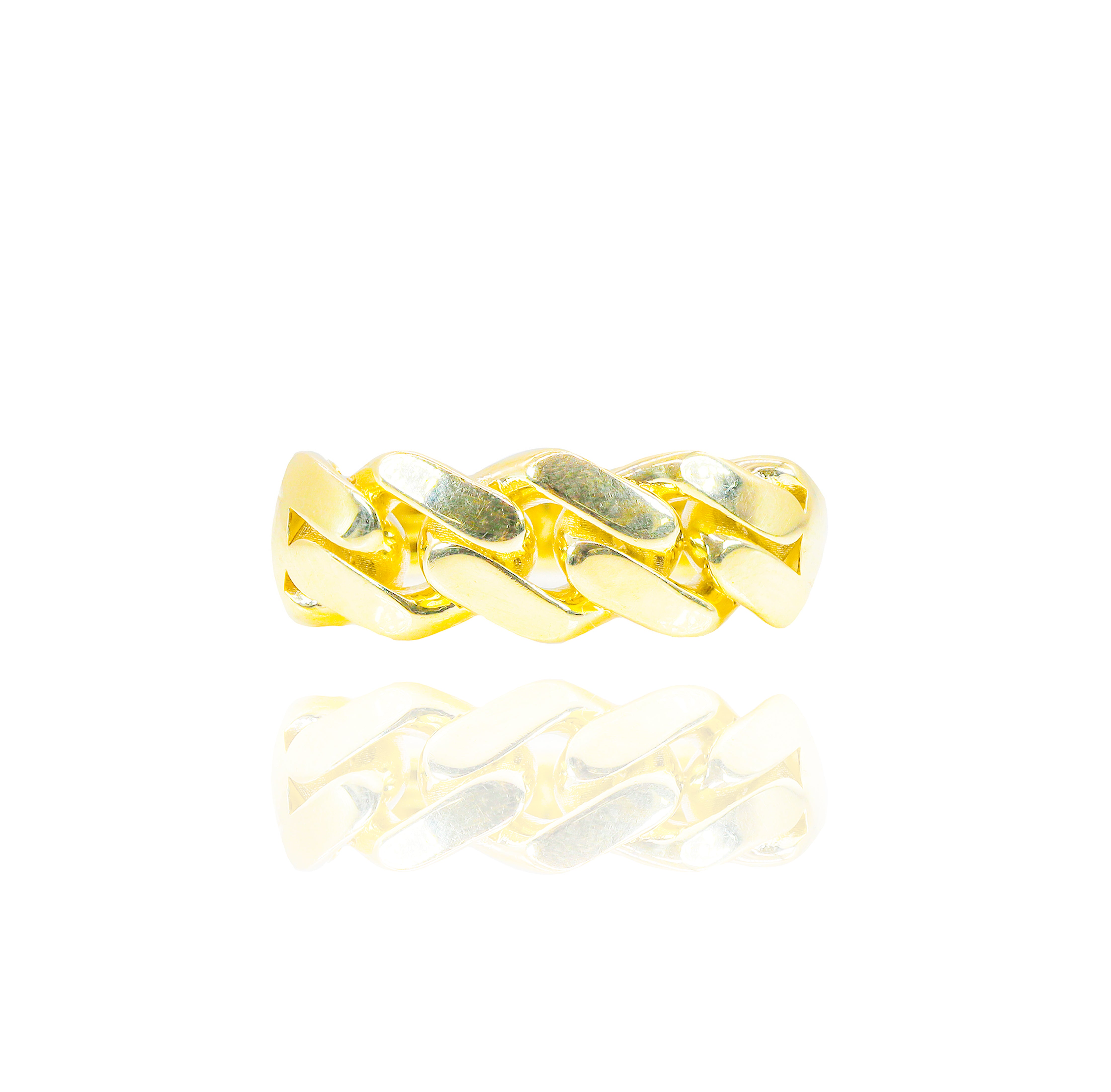 14KT Solid Gold Cuban Ring Band