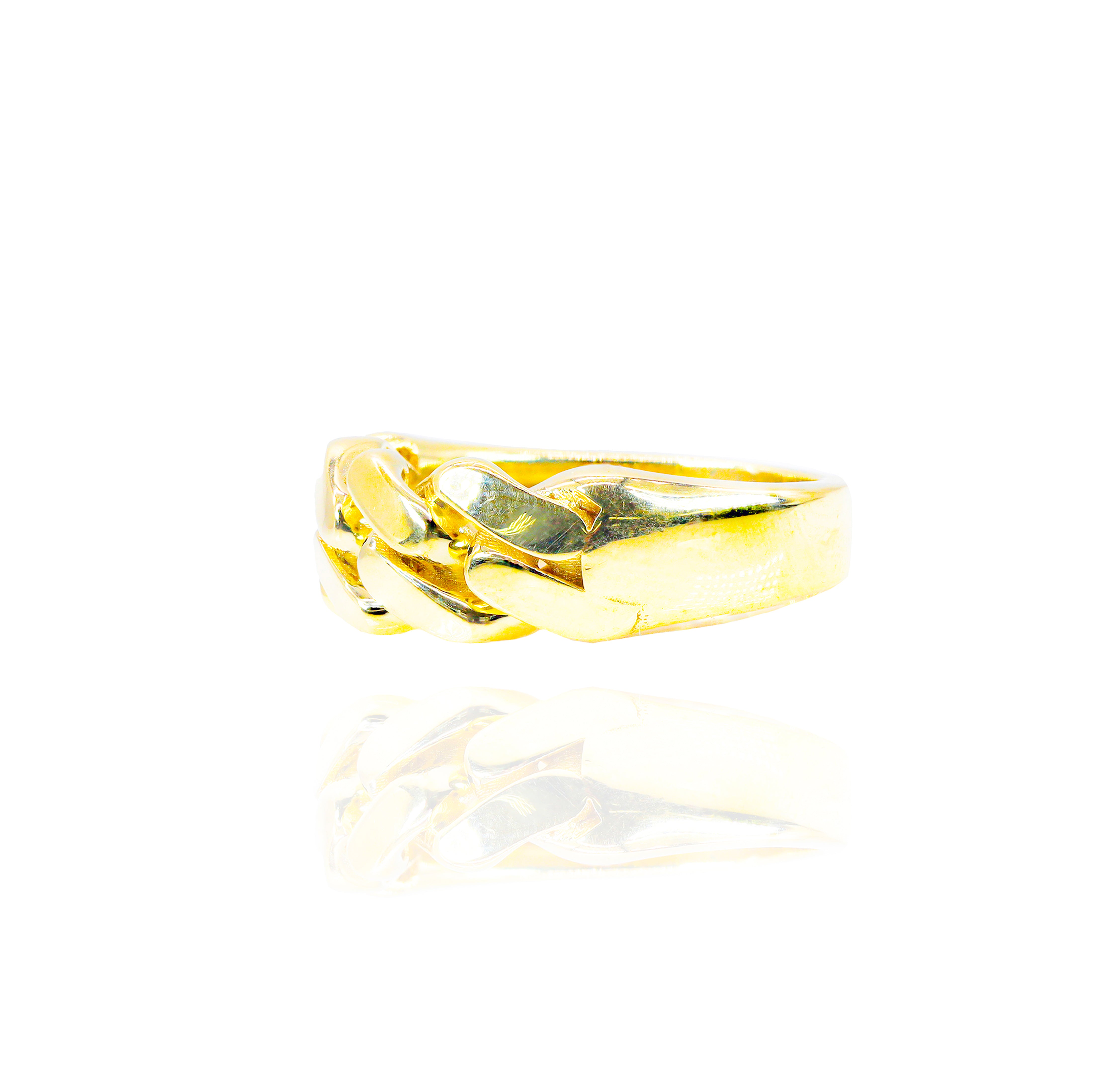 14KT Solid Gold Cuban Ring Band