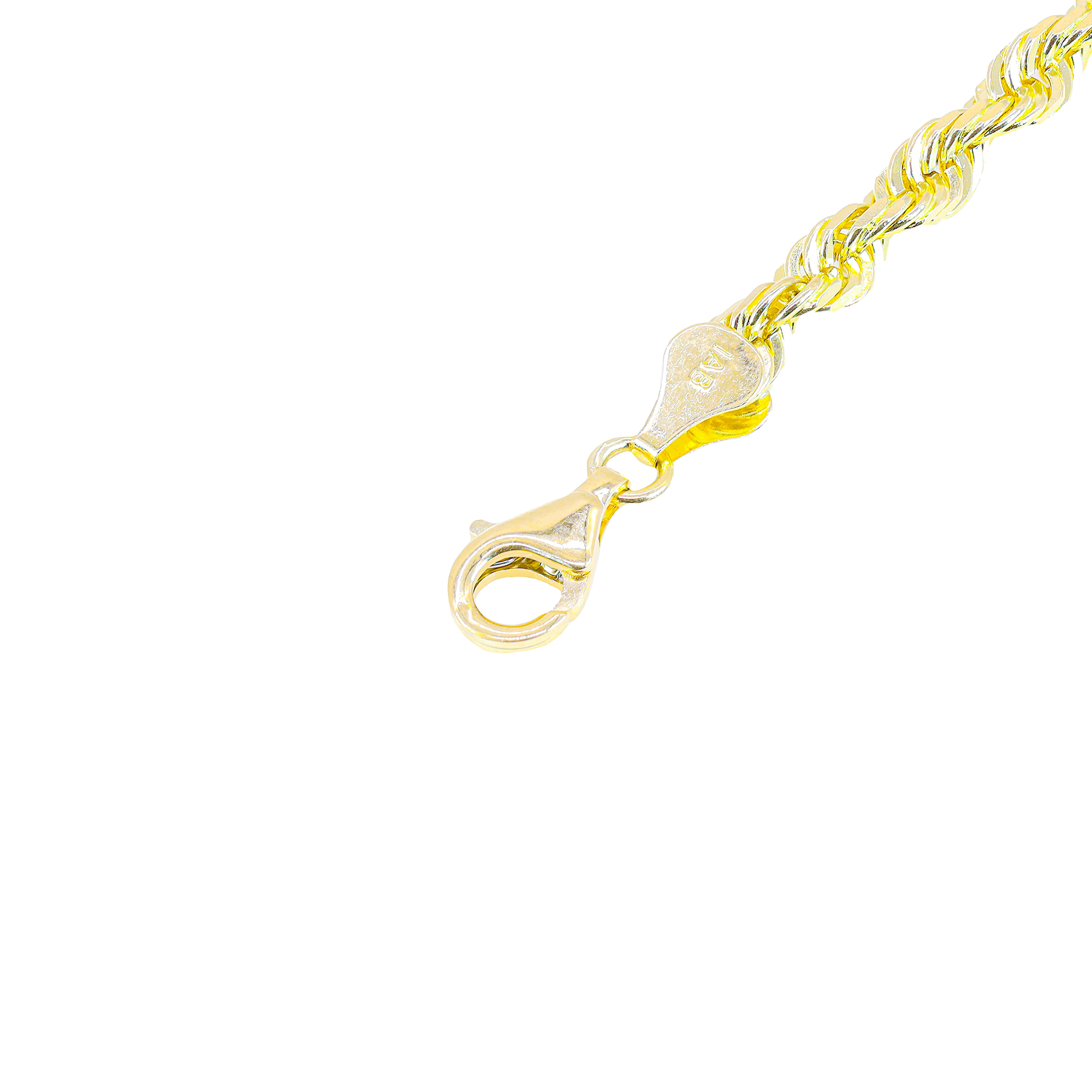 10KT Yellow Gold Semi-Solid Rope Bracelet