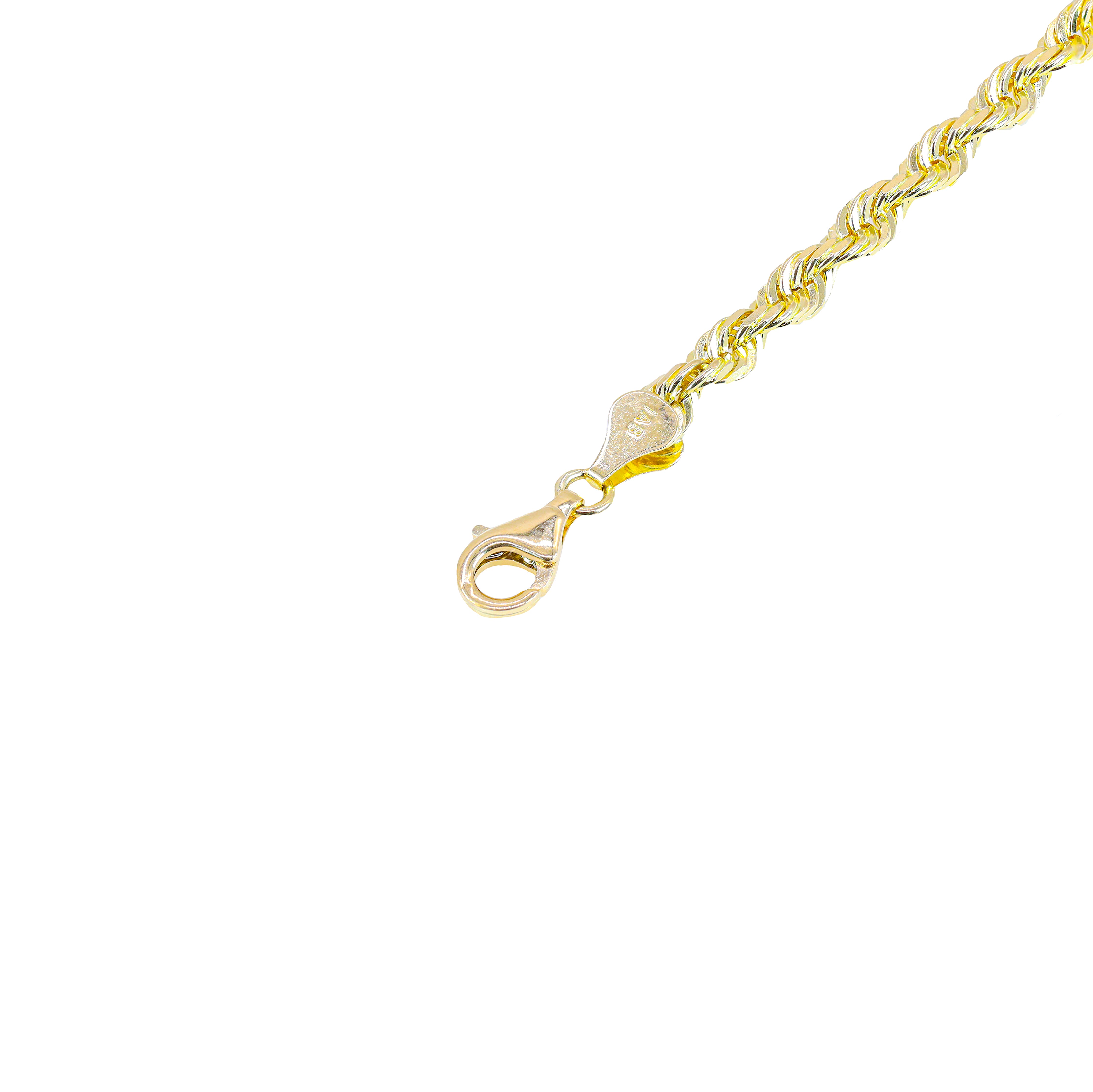 14KT Solid Rope Yellow Gold Chain