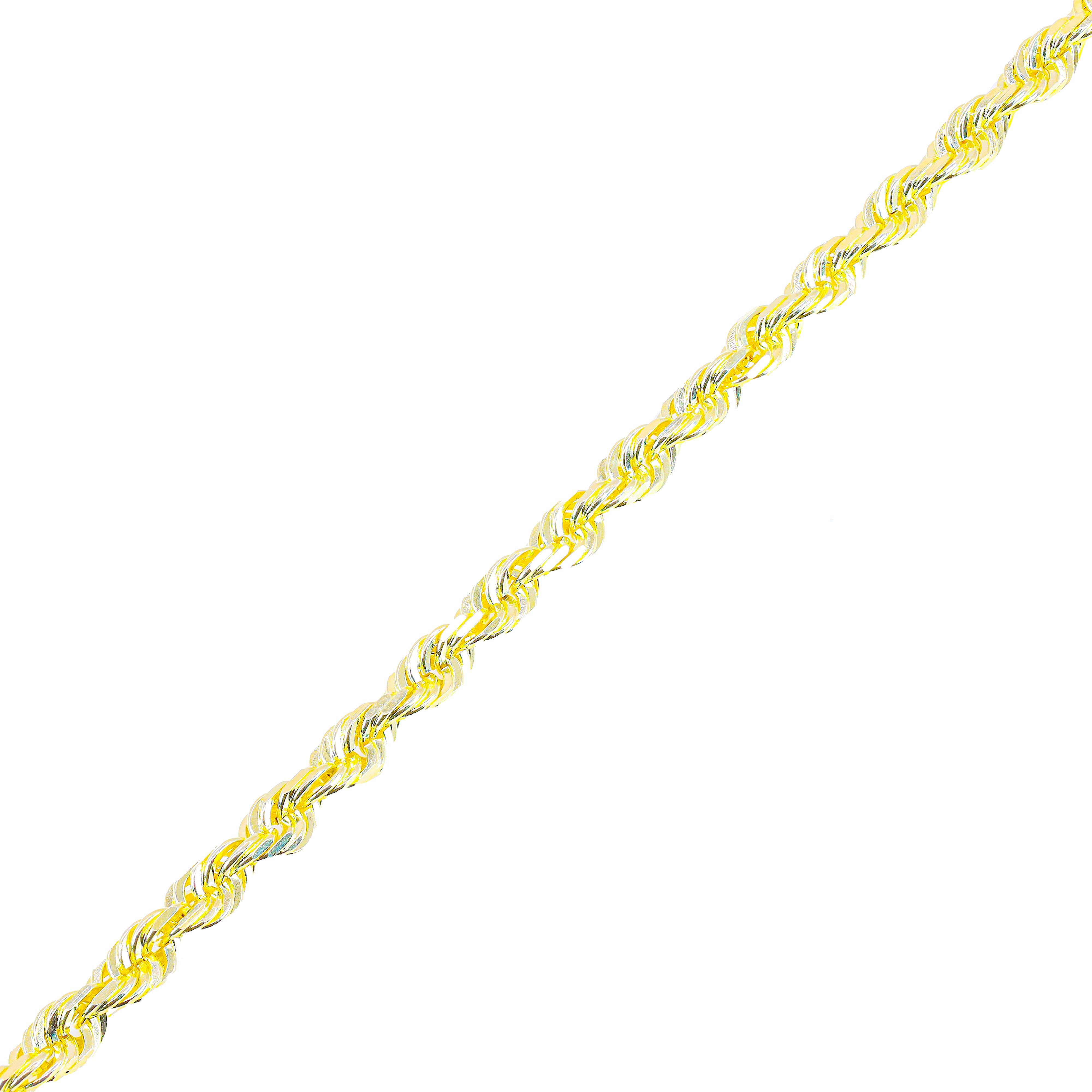 14KT Solid Rope Yellow Gold Chain