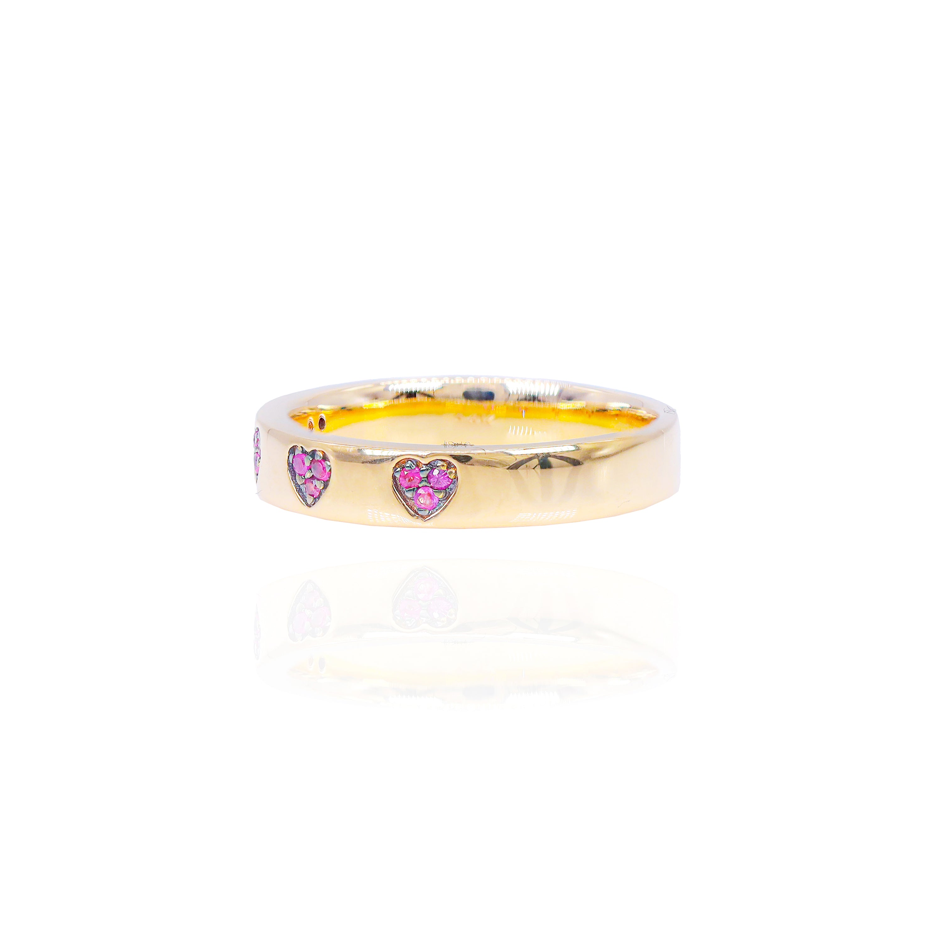 Heart Shaped Ruby Gold Ring