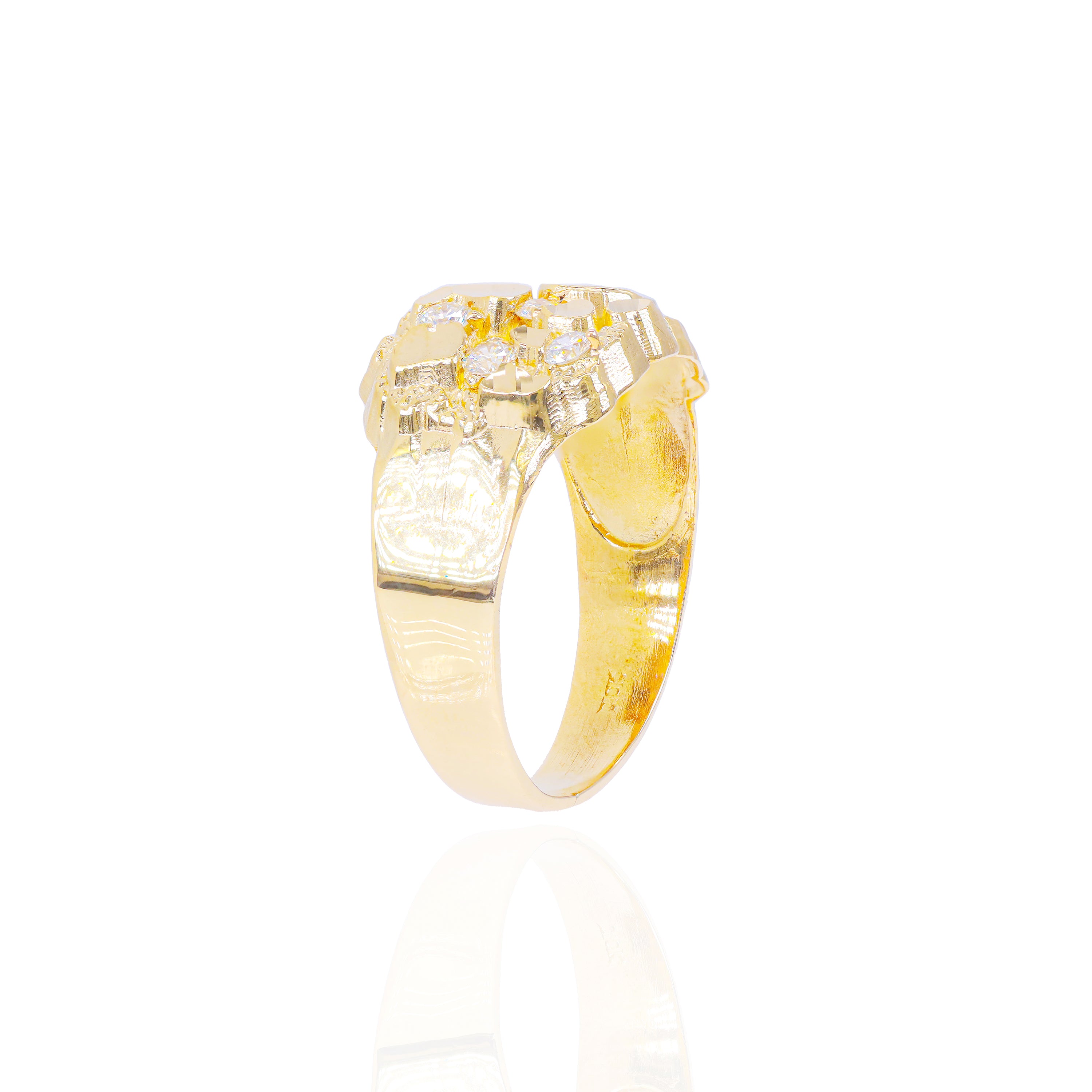 10KT Gold Diamond Nugget Ring