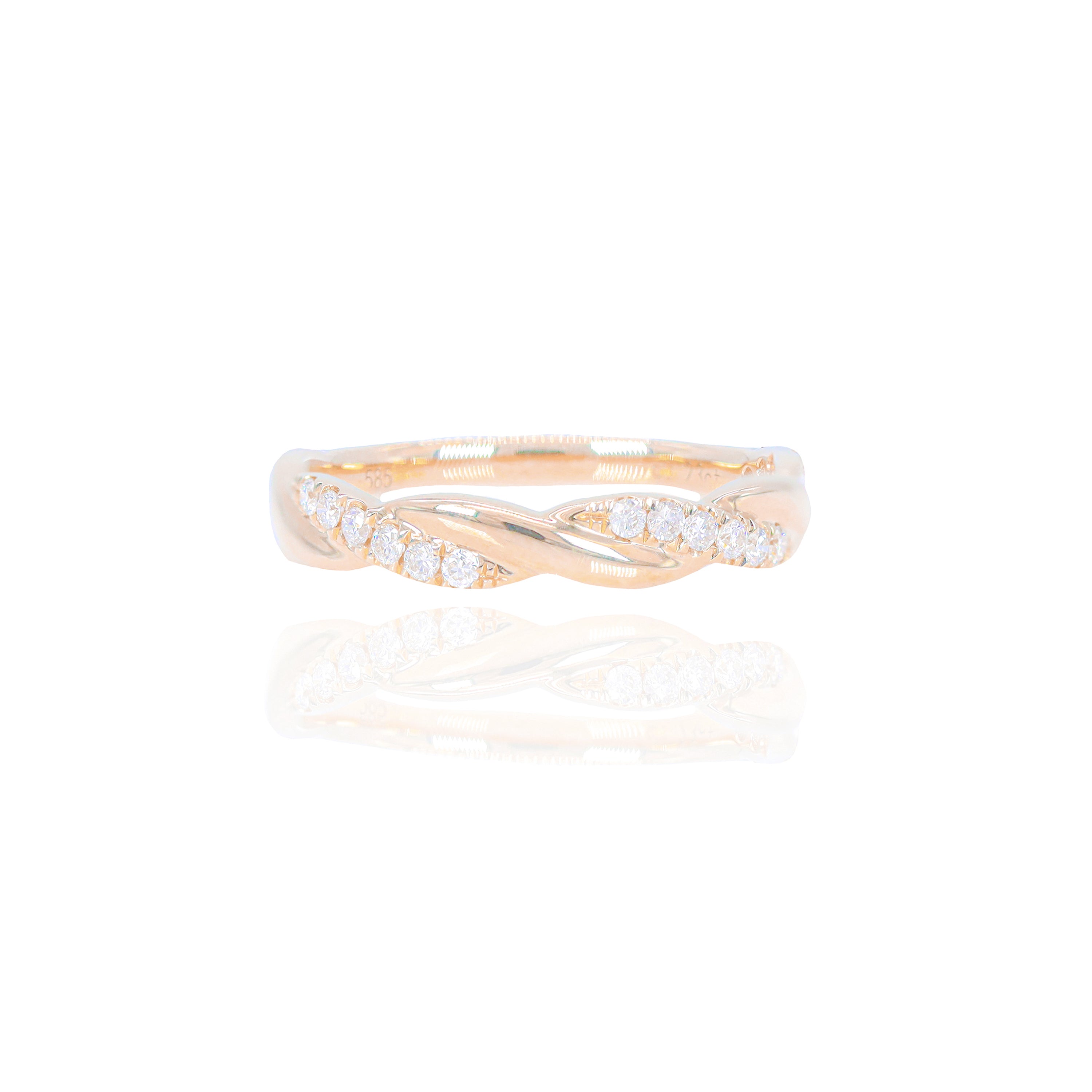 Woven Gold Diamond Ring