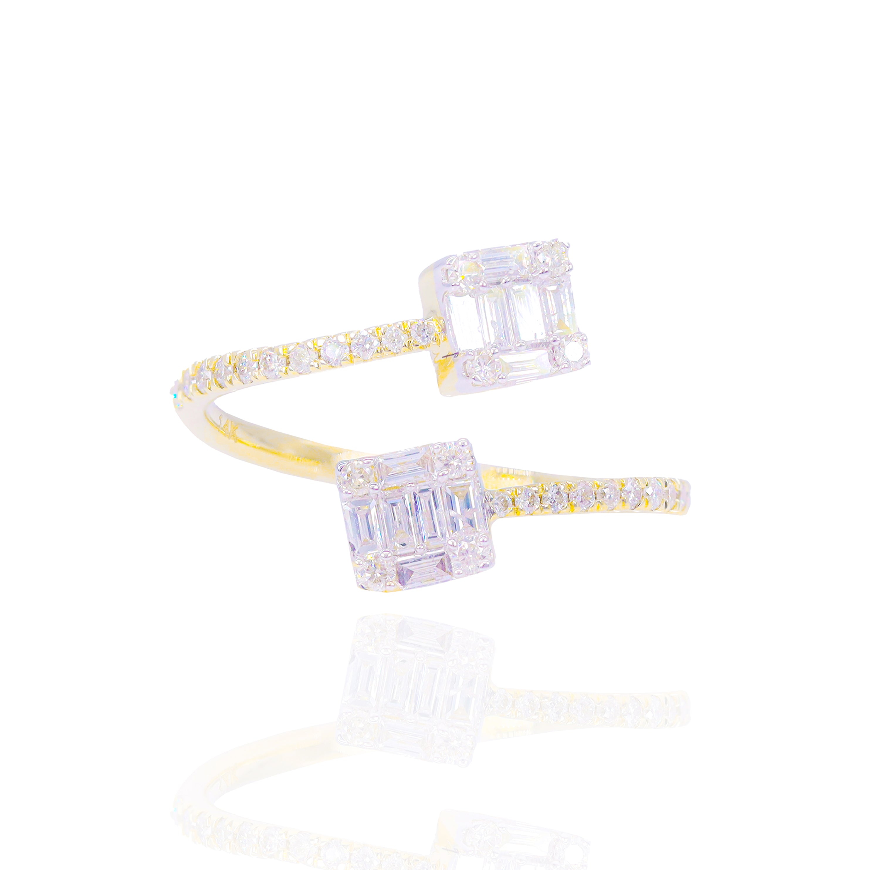 Open Style Baguette Diamond Ring