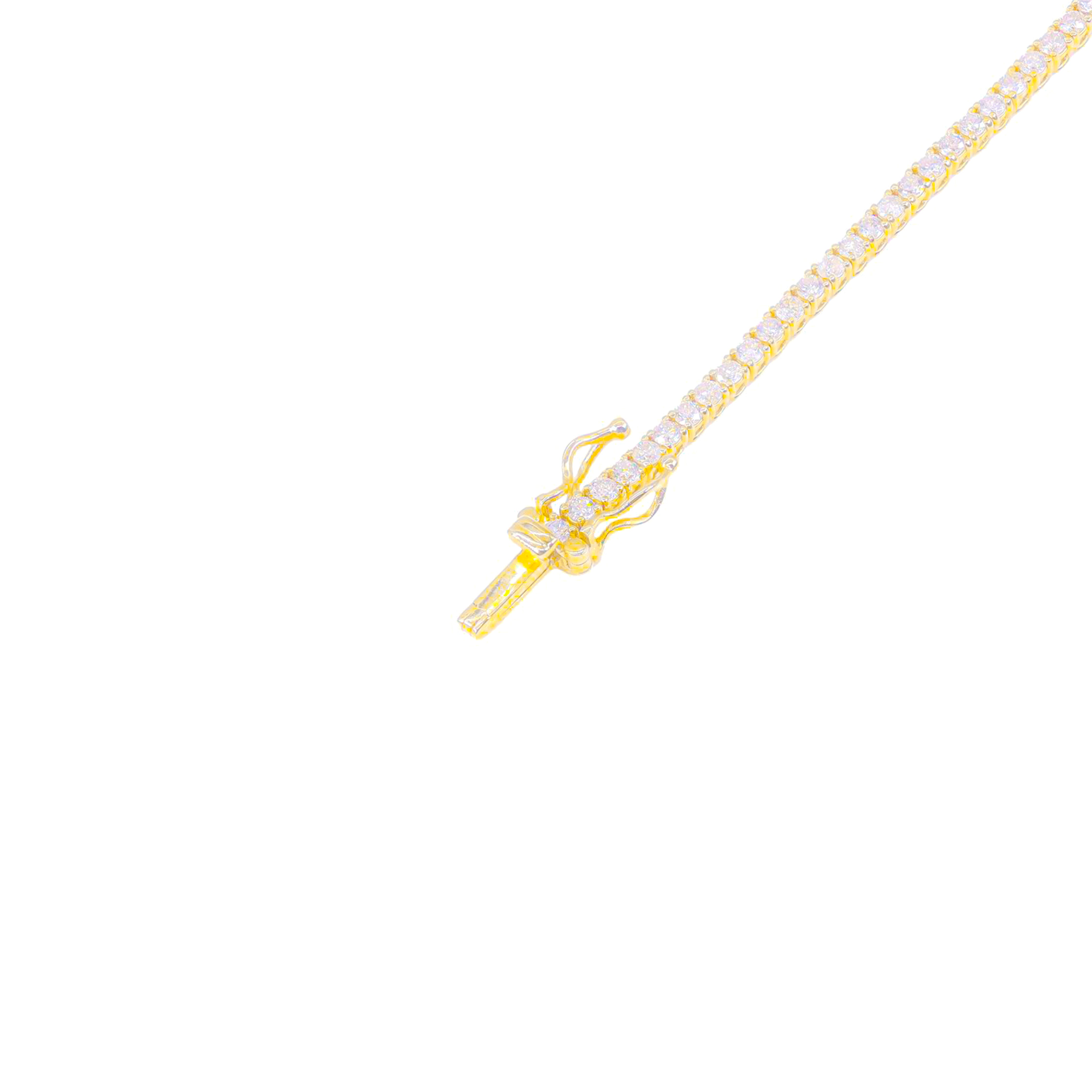 2.25 Pointer Yellow Gold Diamond Tennis Bracelet