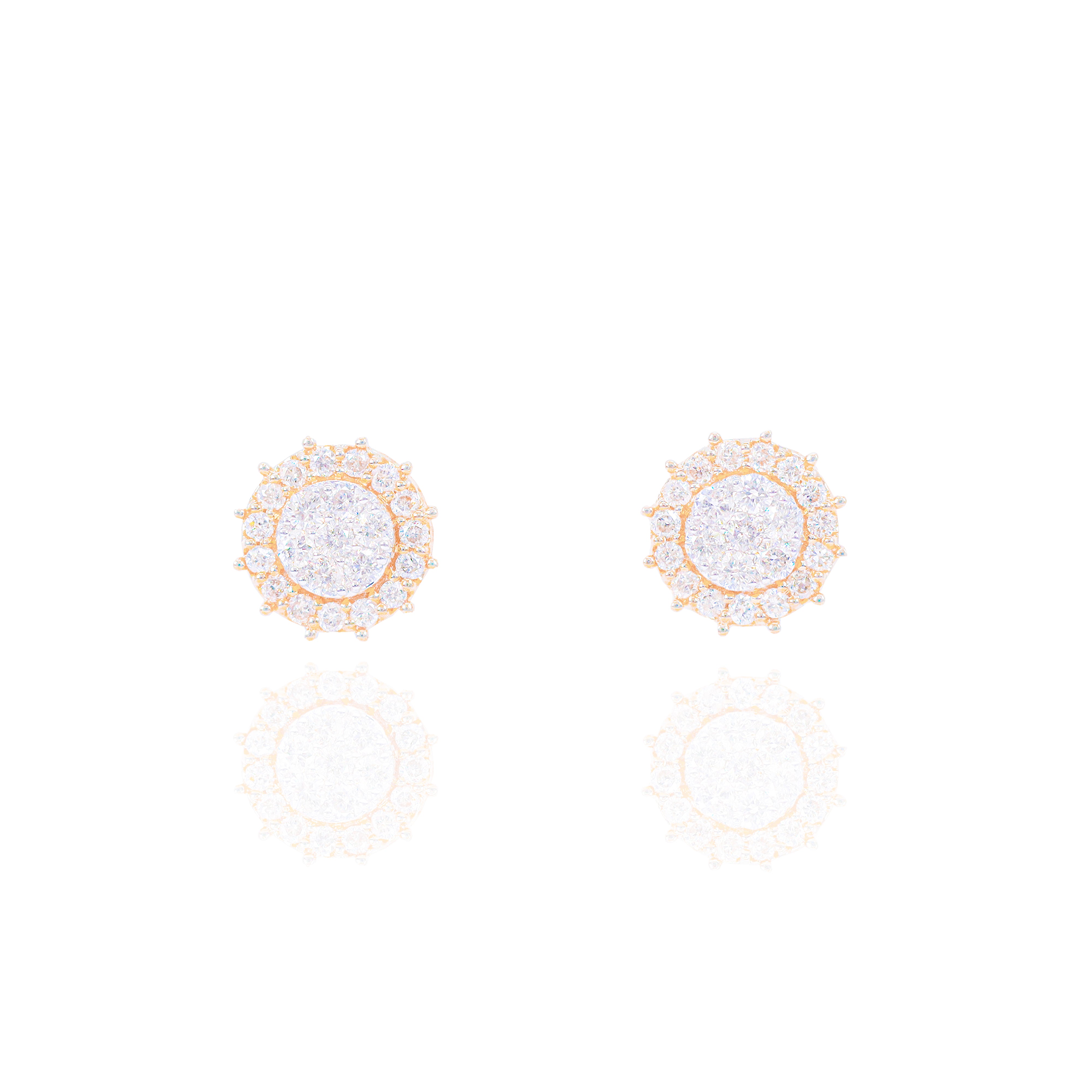 Double Layer Diamond Cluster Earrings