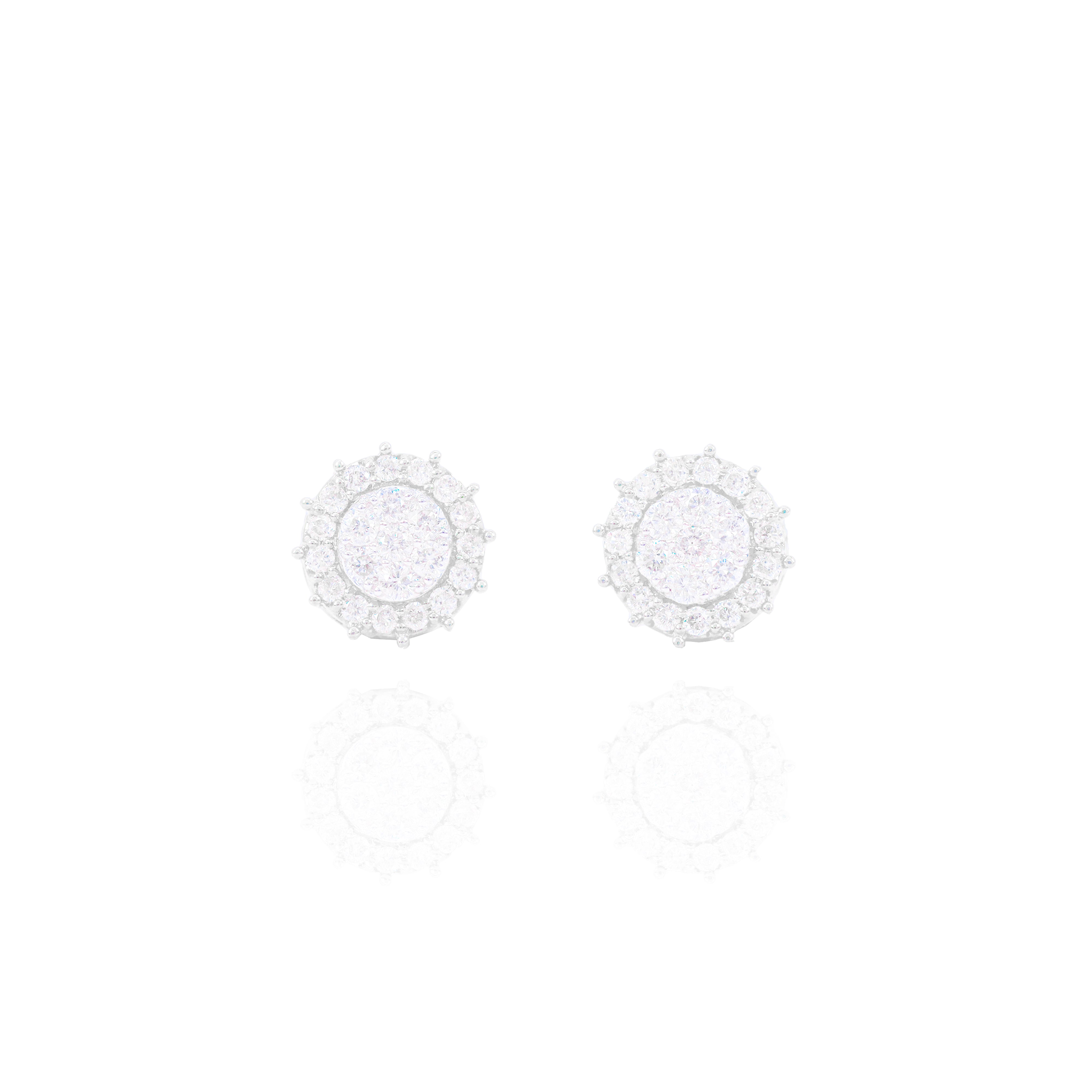 Double Layer Diamond Cluster Earrings