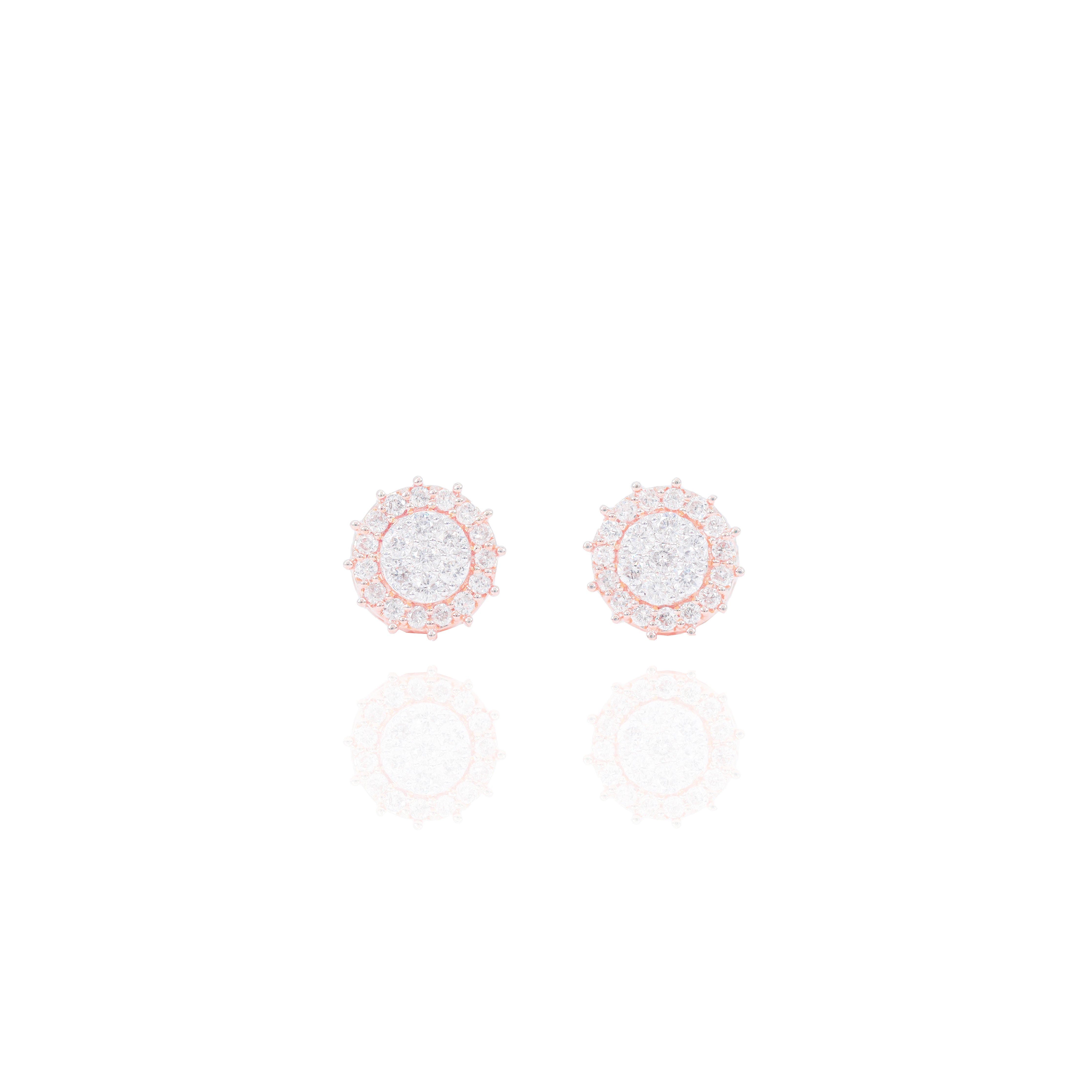 Double Layer Diamond Cluster Earrings