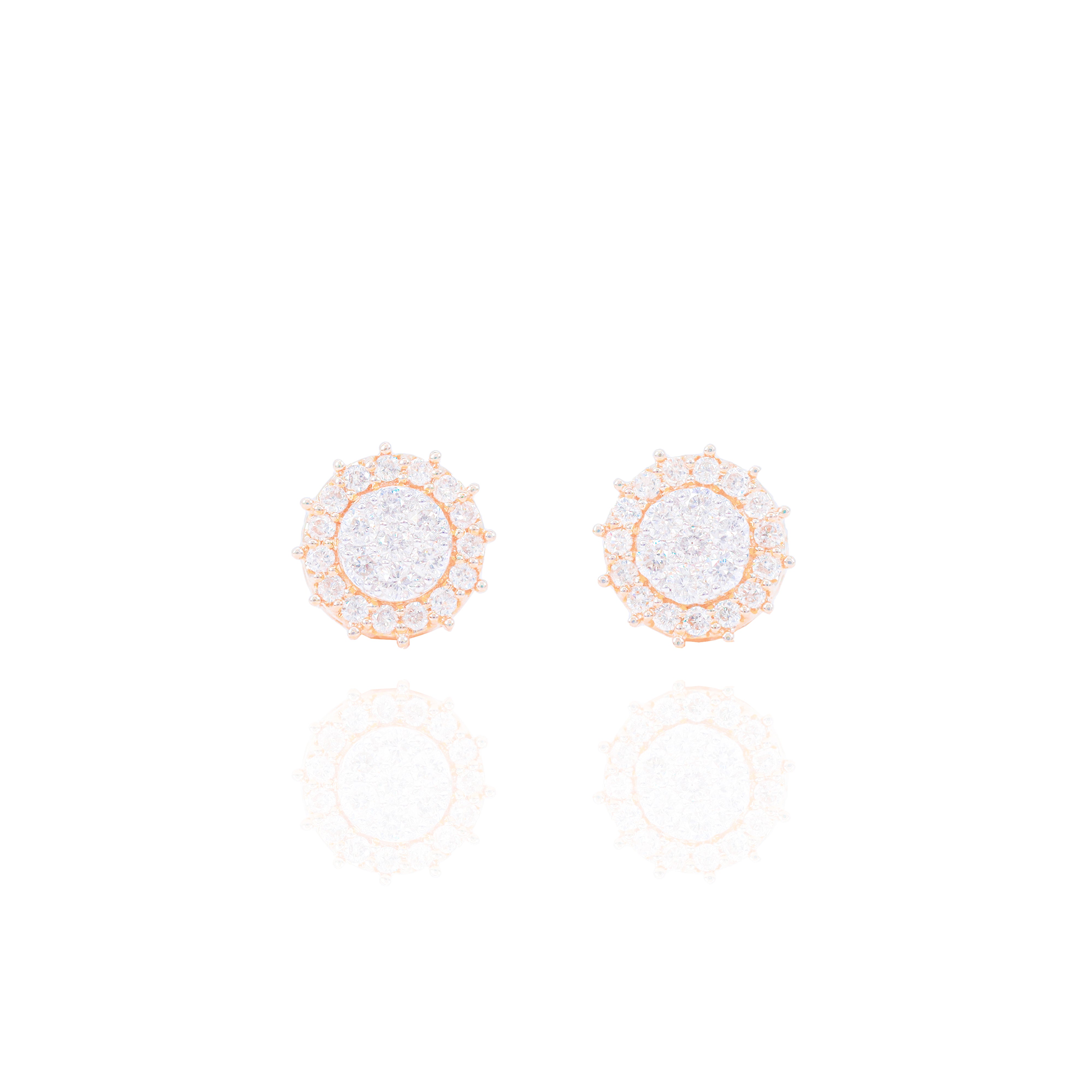 Double Layer Diamond Cluster Earrings