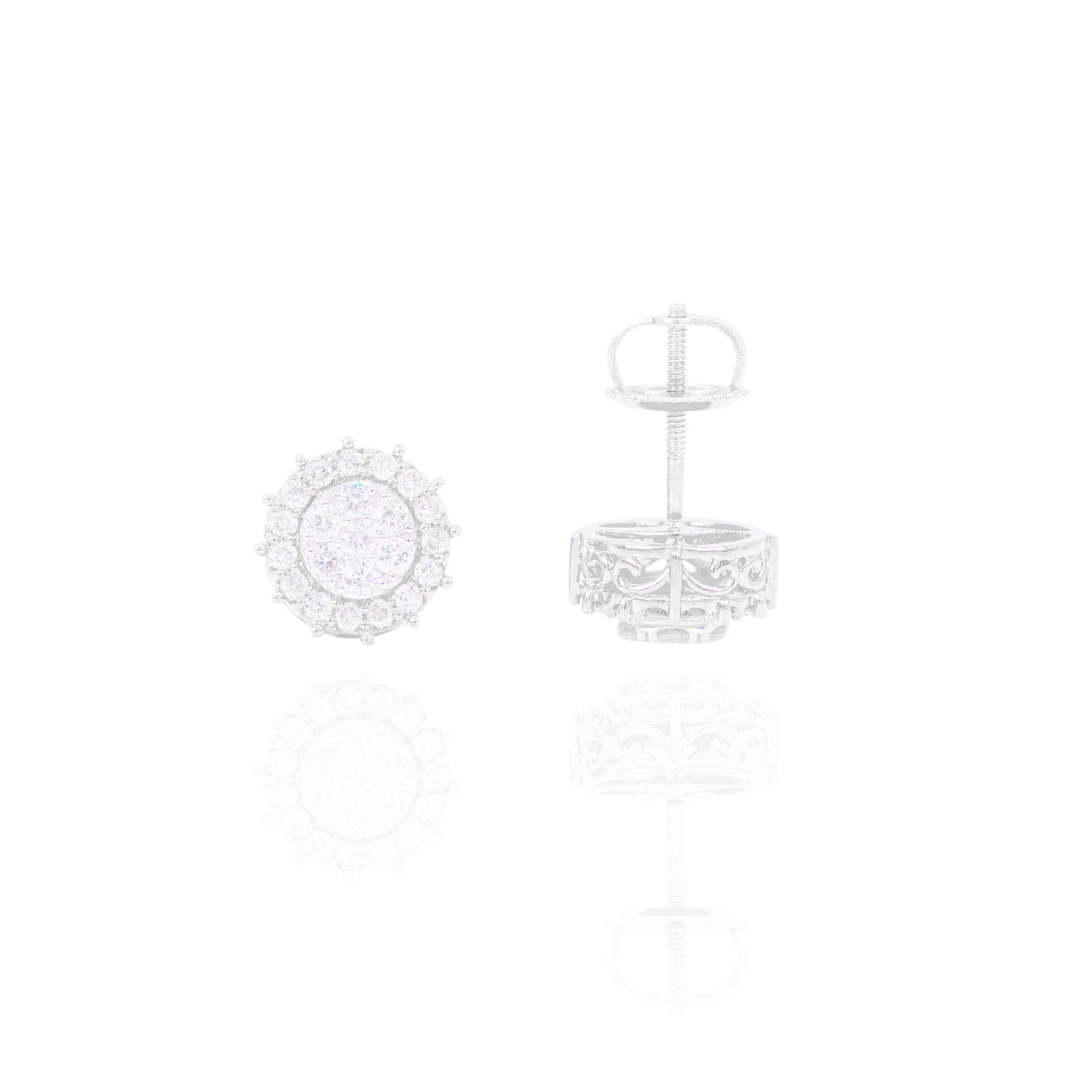 Double Layer Diamond Cluster Earrings