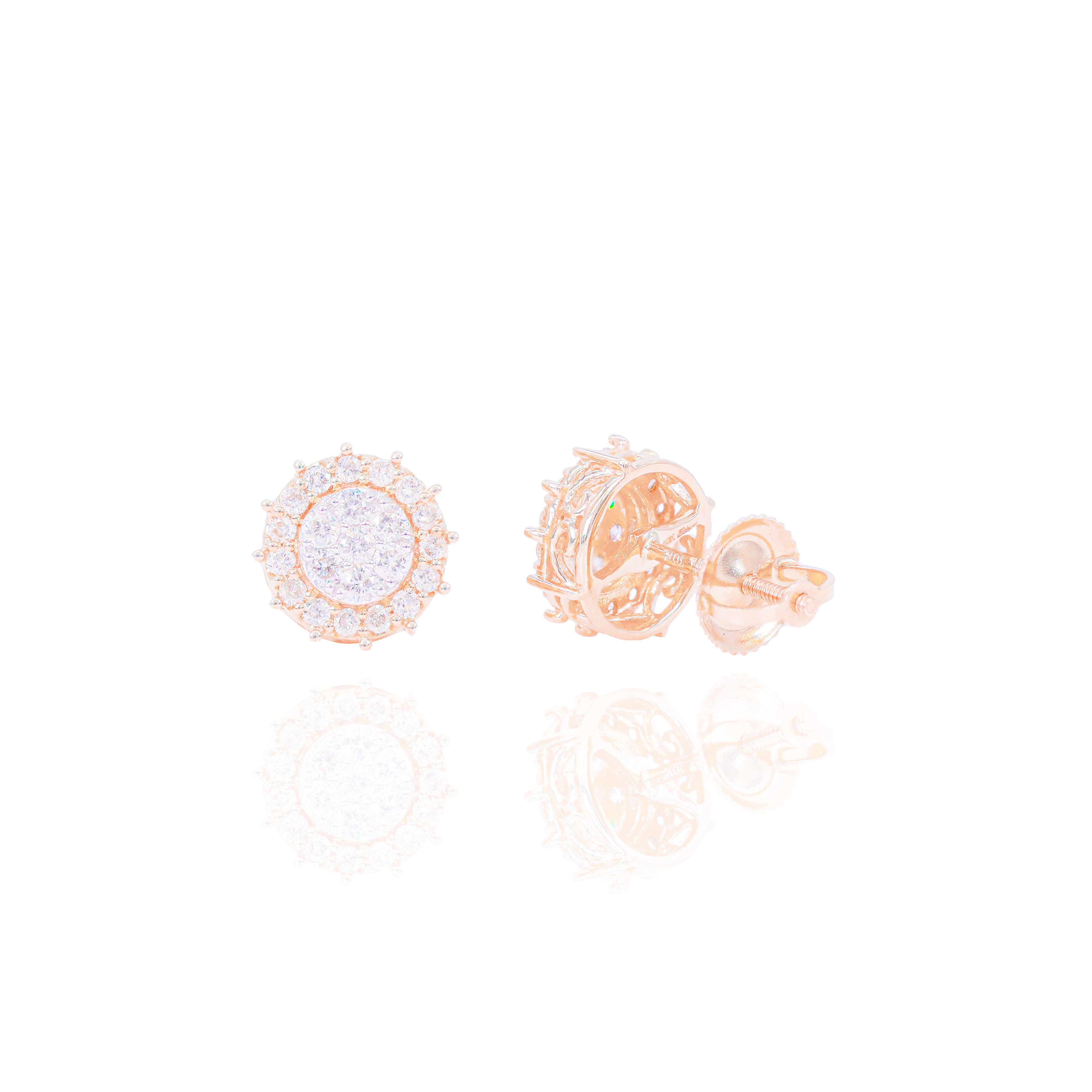 Double Layer Diamond Cluster Earrings