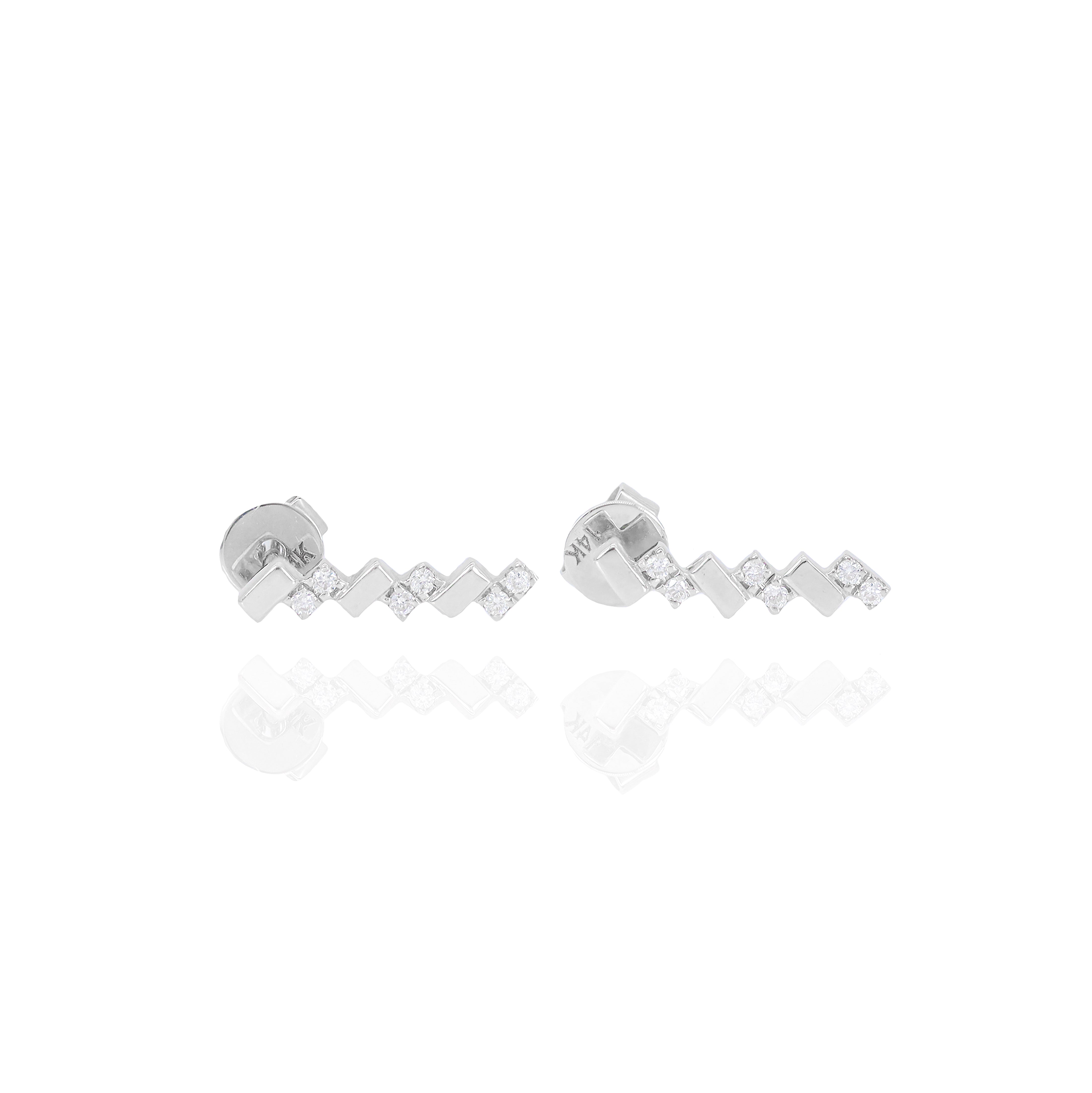 Alternating Gold & Diamond Earrings