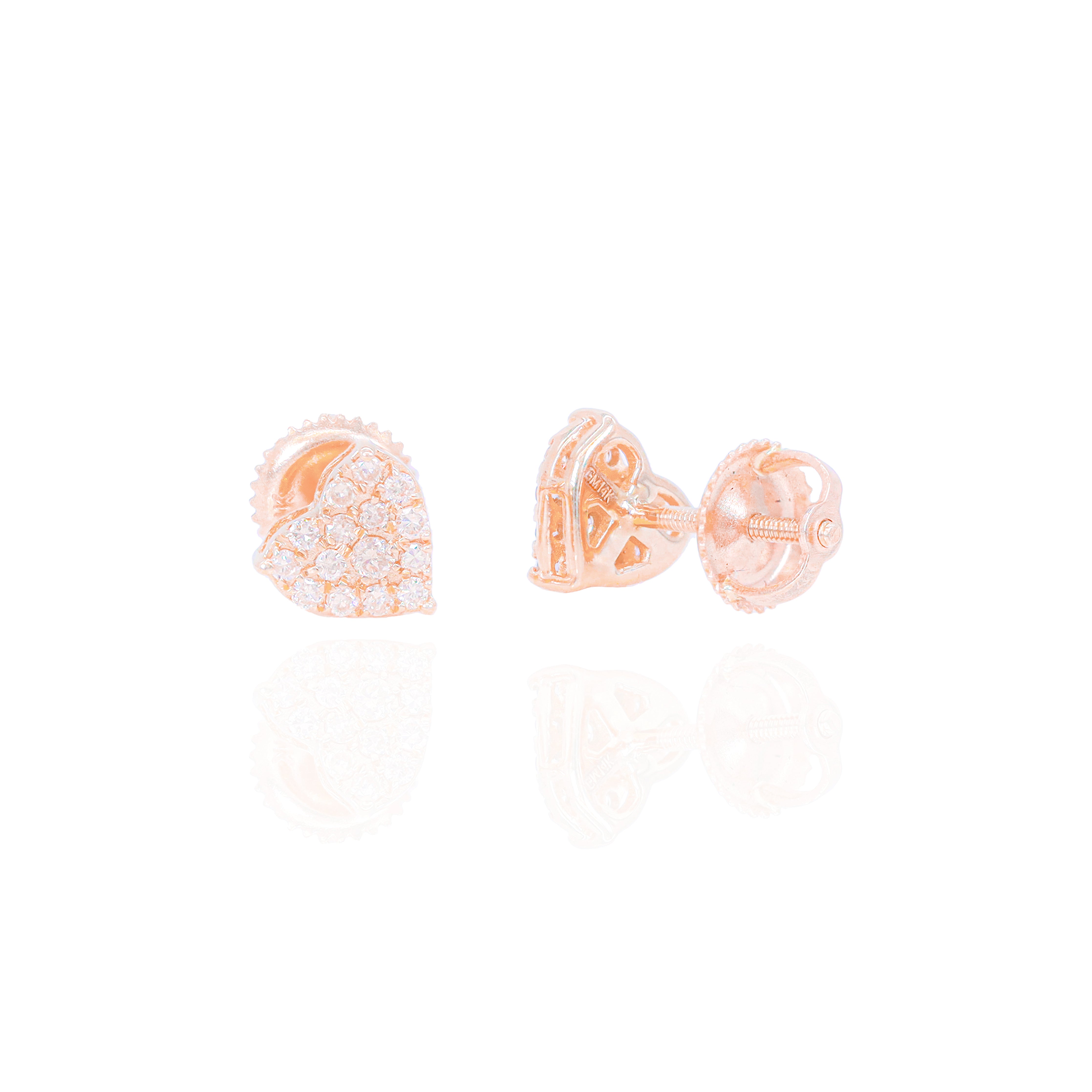 Cluster Heart Shaped Diamond Earrings