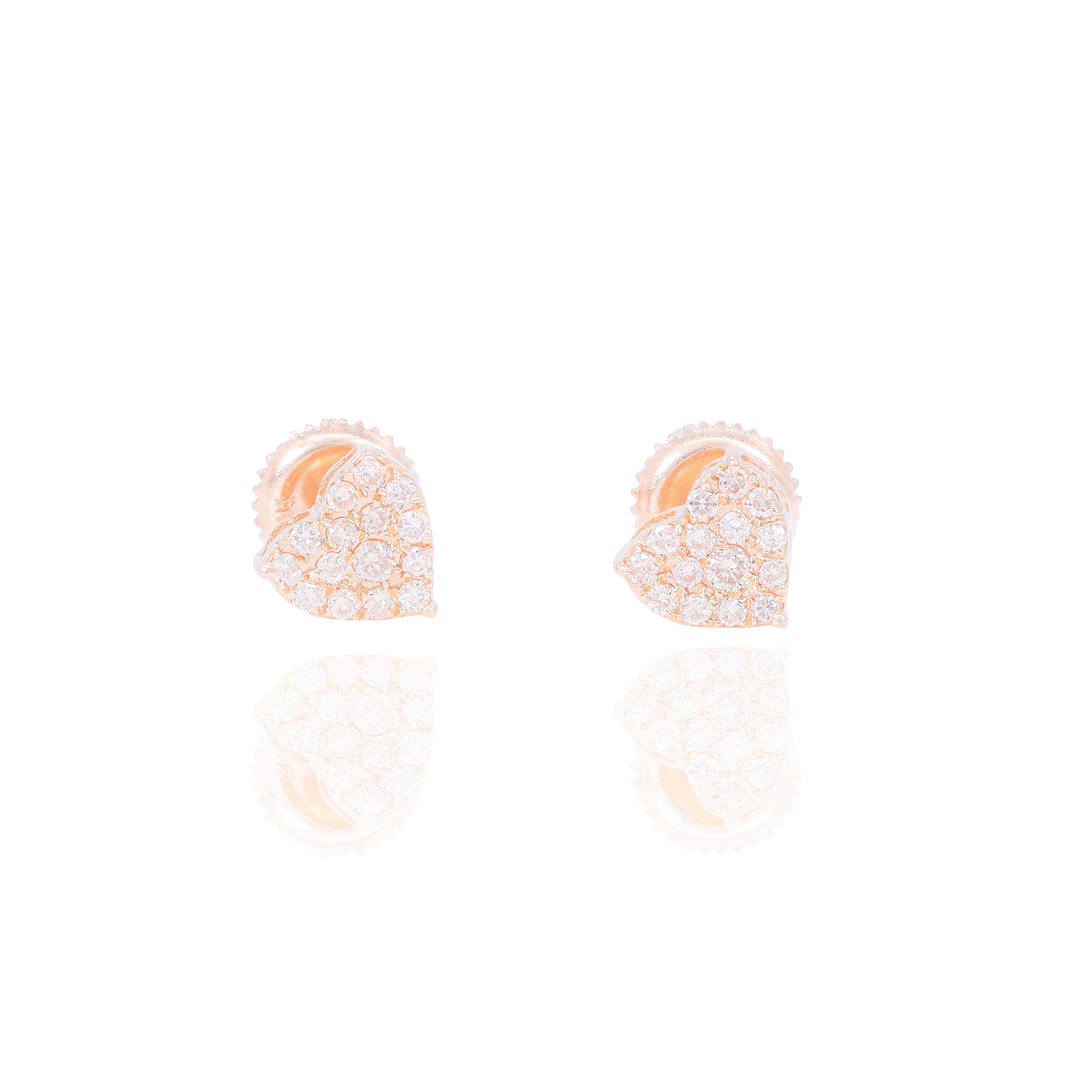 Cluster Heart Shaped Diamond Earrings