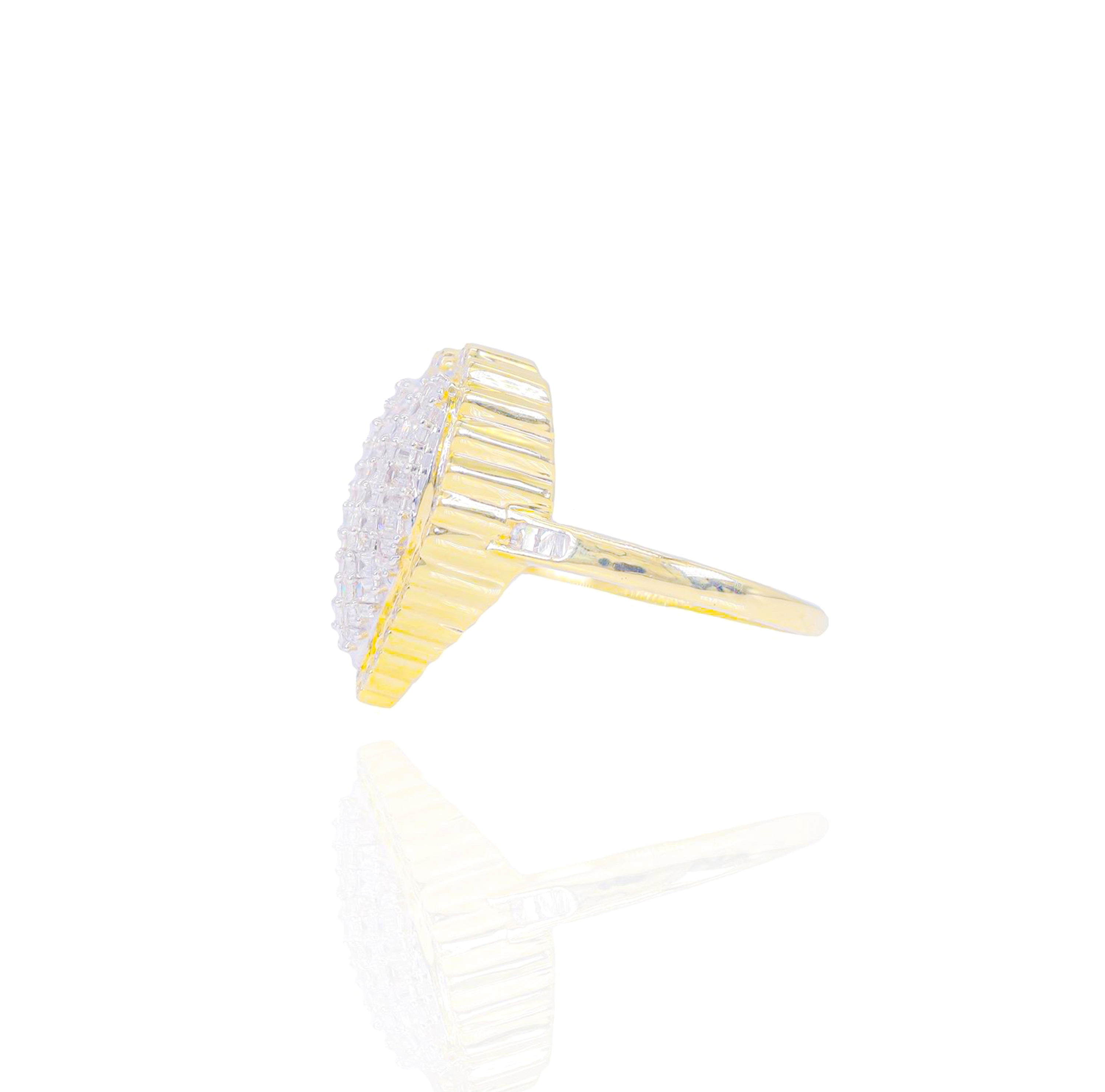 Horizontal Set Baguette Diamond Heart Ring