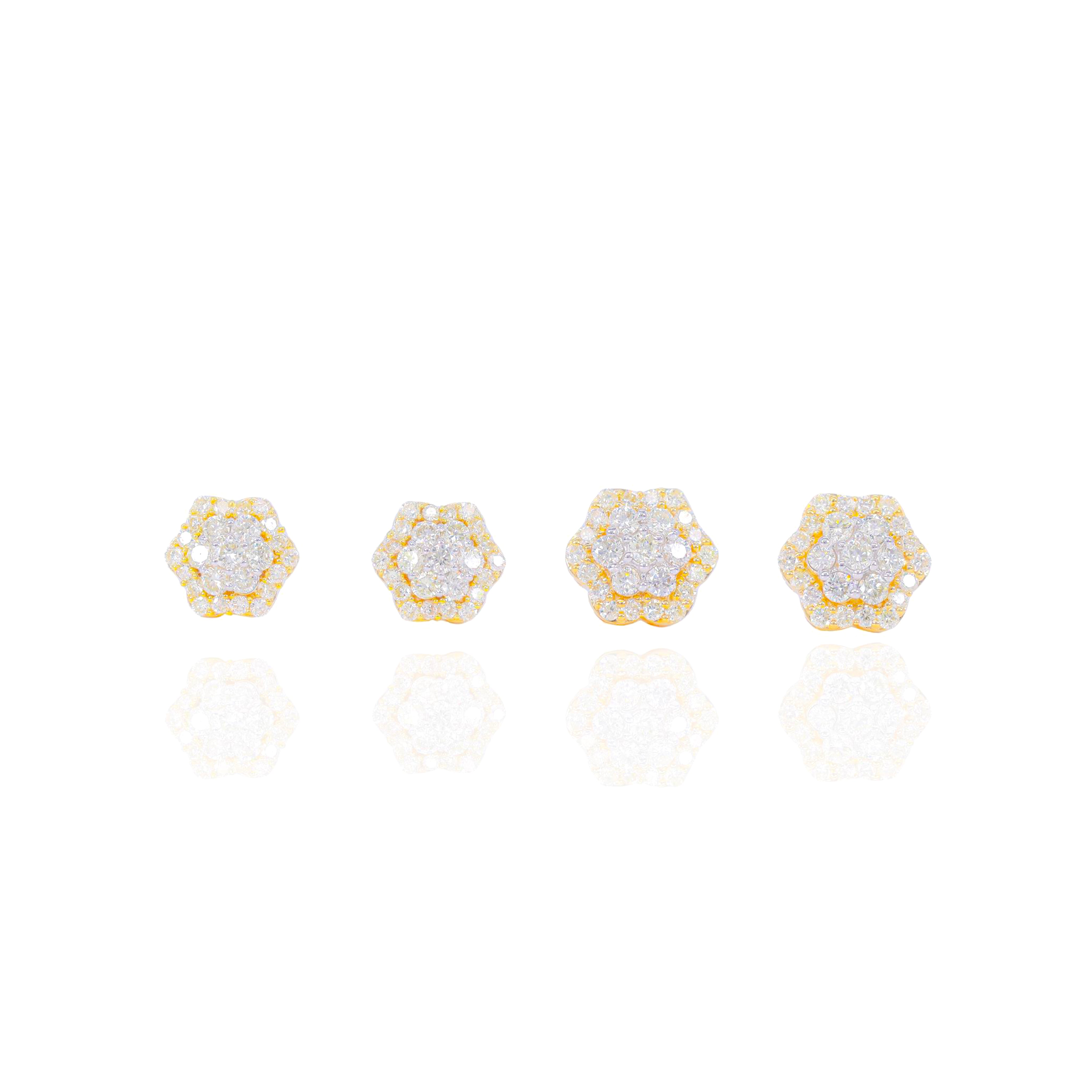 Star Shaped Diamond Cluster Earrings