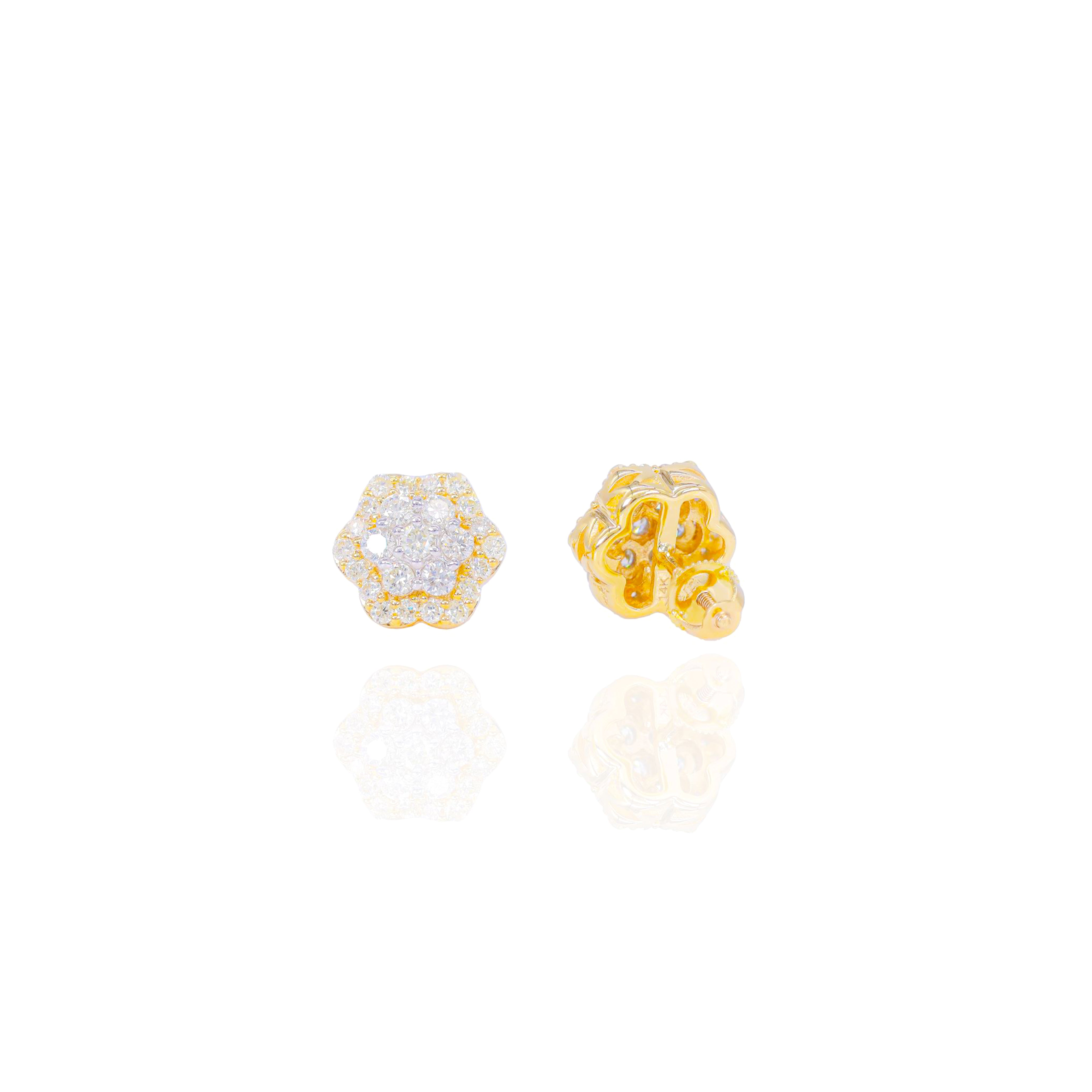 Star Shaped Diamond Cluster Earrings