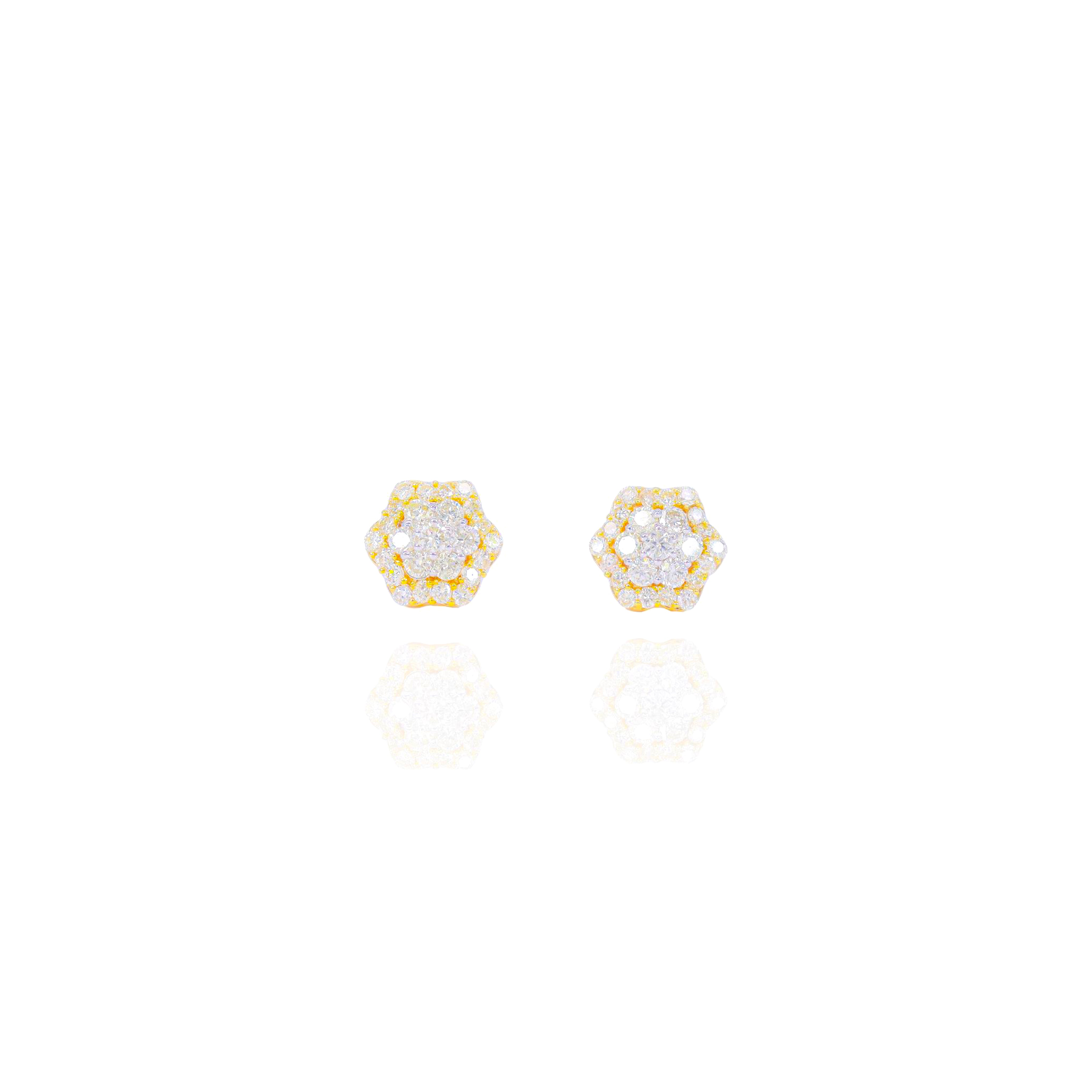Star Shaped Diamond Cluster Earrings