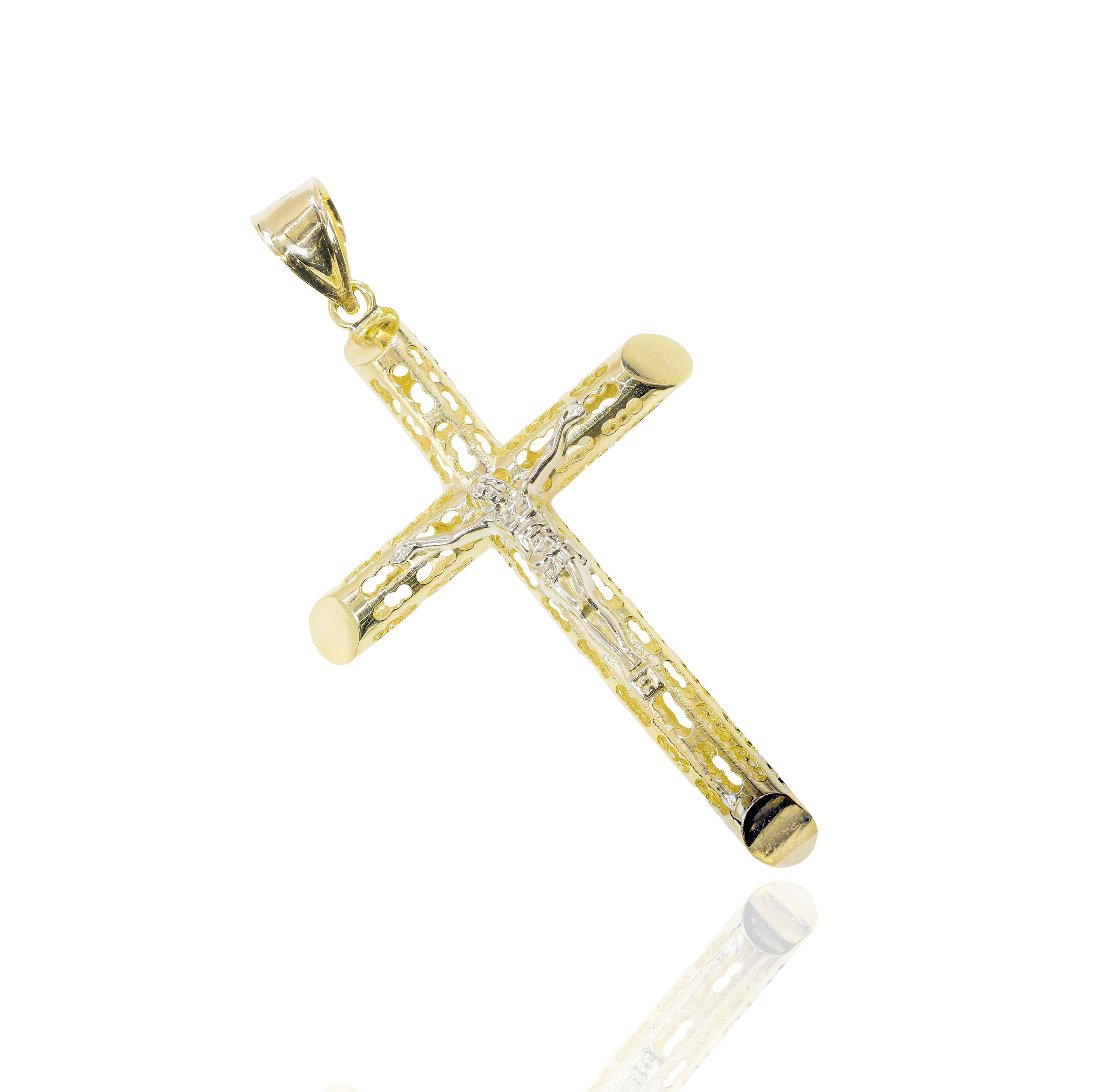 Italian Gold Jesus on Cross Pendant (Large)
