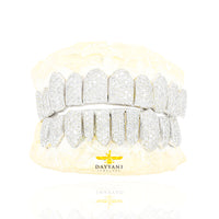 Custom I Clarity Diamond Grillz Hand Set Natural Diamonds Gold Grillz (Zig-Zag Setting)