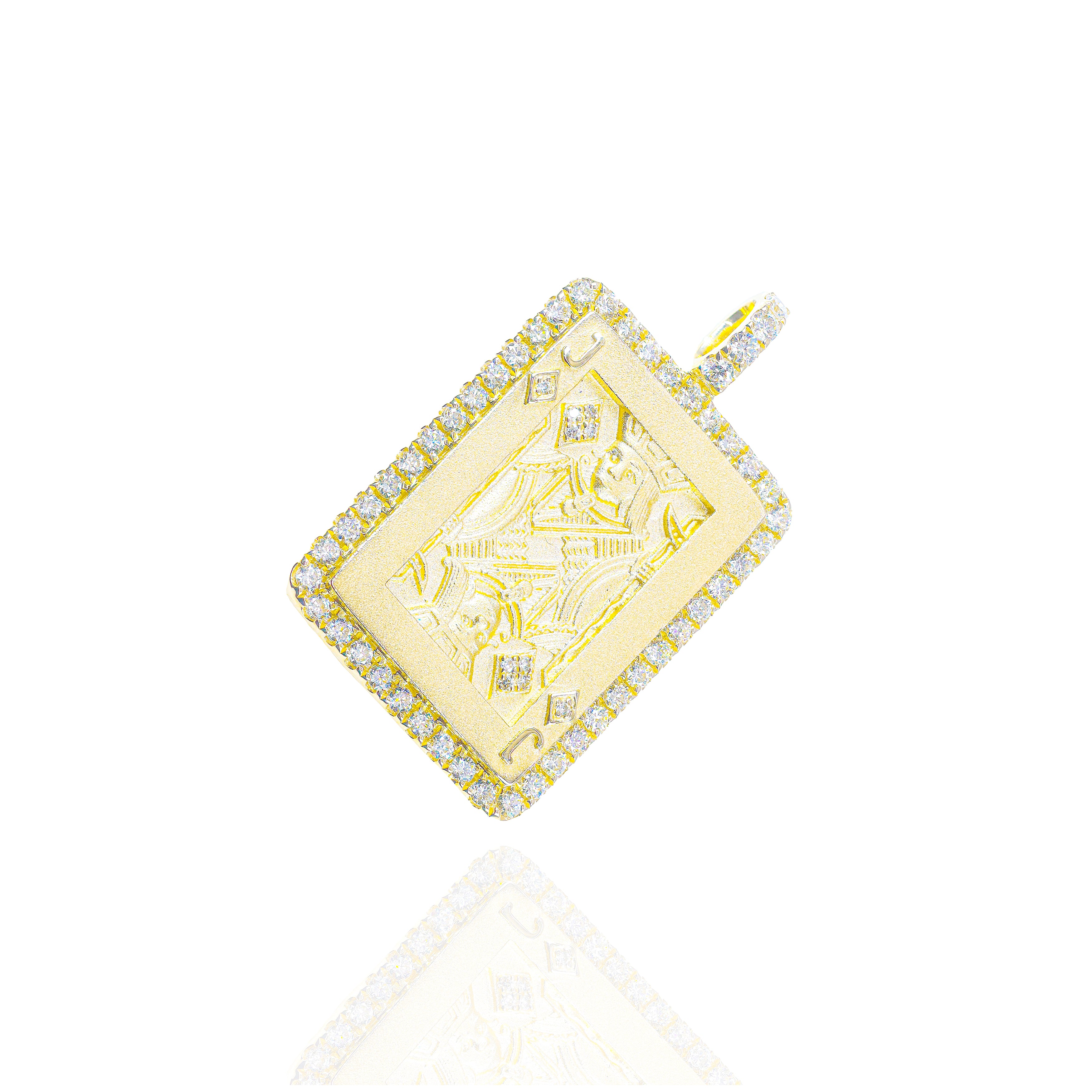 Jack of Diamonds Card Diamond Pendant