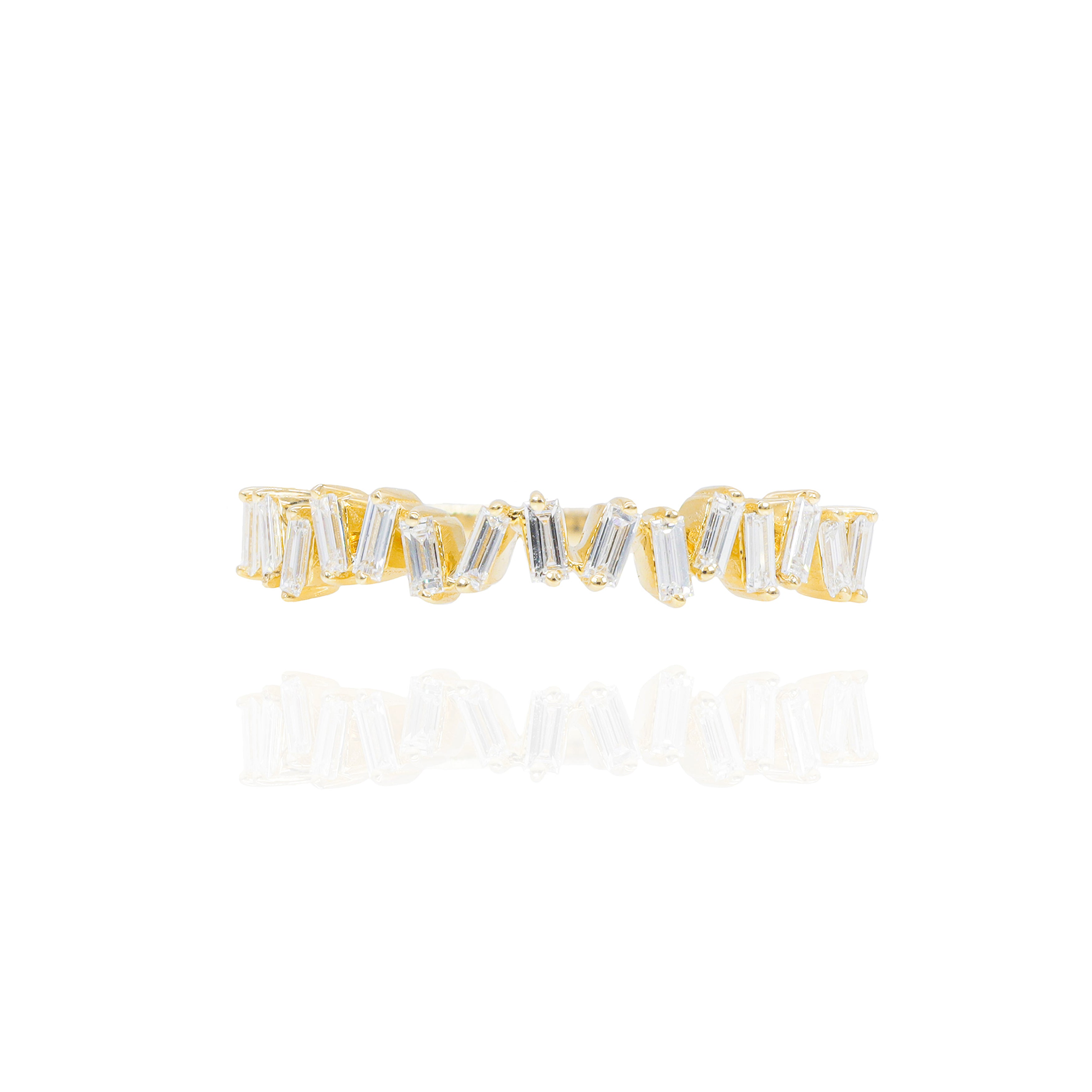 Jagged Baguette Diamond Ring Band