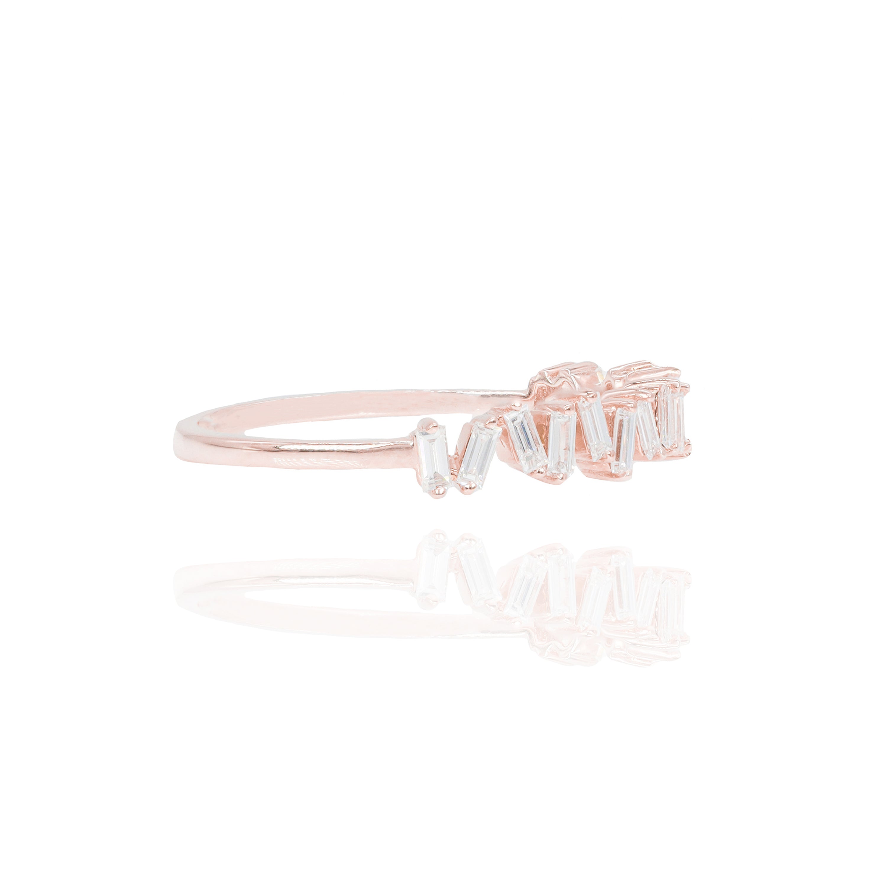 Jagged Baguette Diamond Ring Band