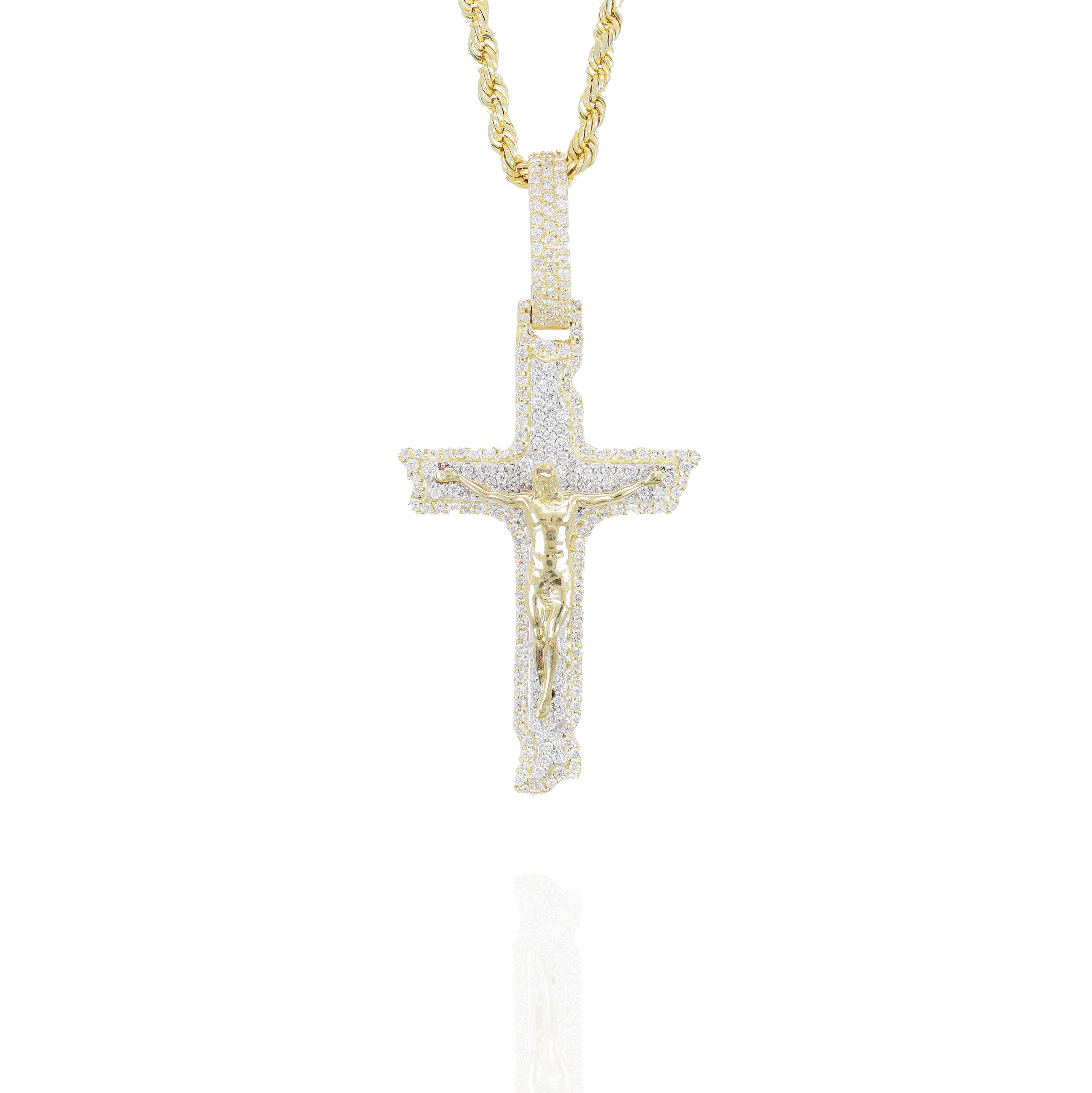 Diamond Cross With Jesus Pendant