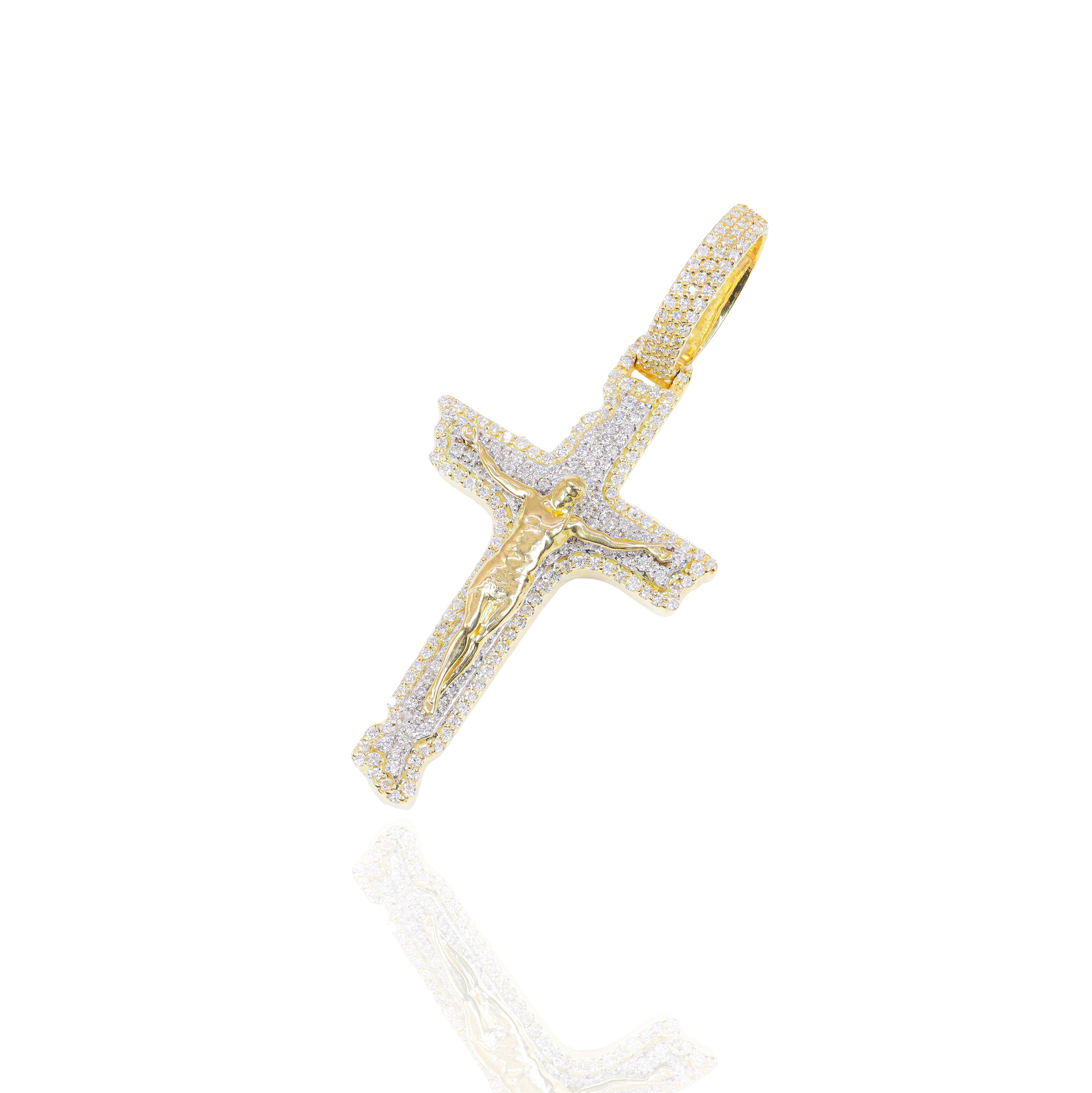 Diamond Cross With Jesus Pendant