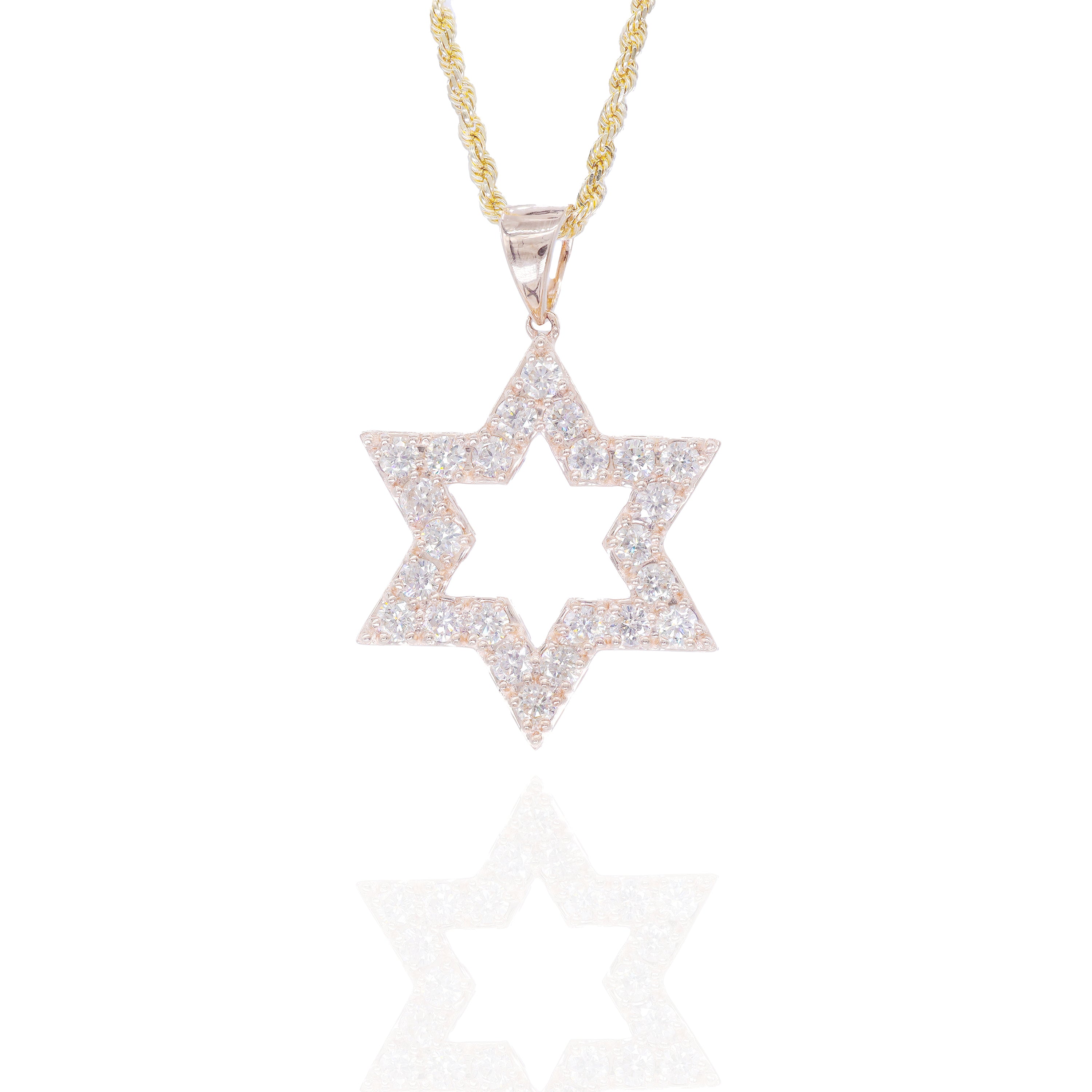 Star of David with 6 Pointers Diamond Pendant