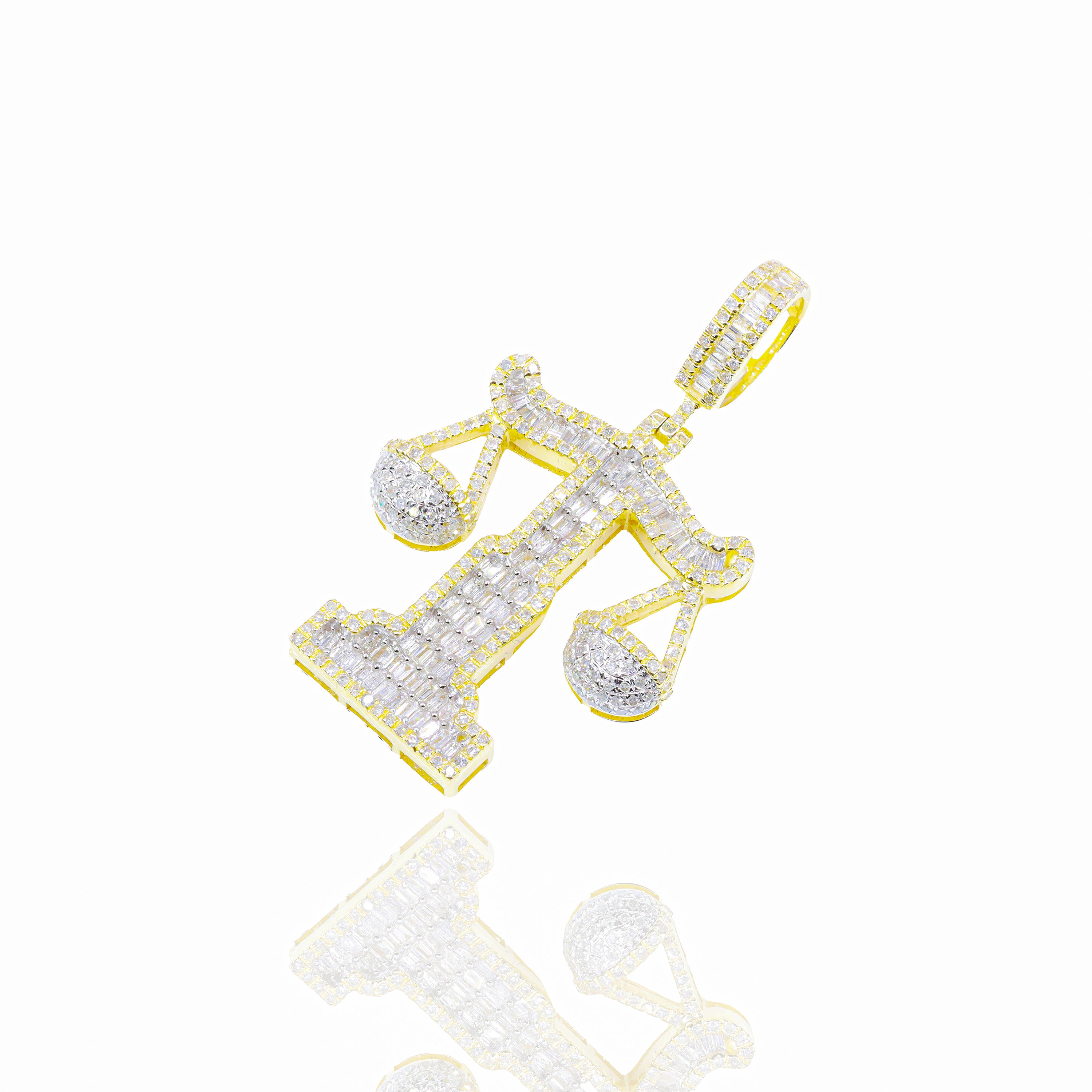 Baguette Diamond Scale Diamond Pendant