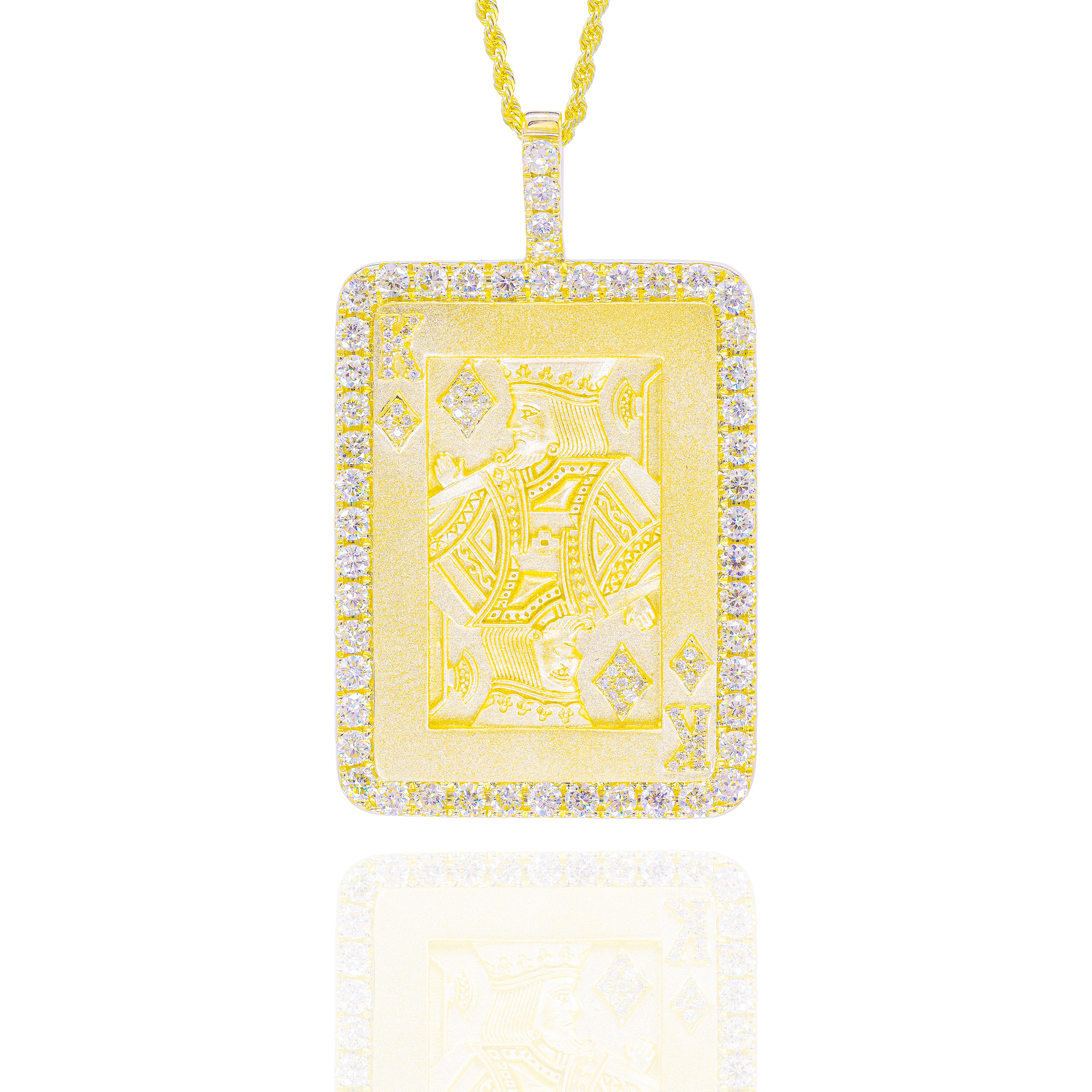 Large King of Diamonds Card Pendant