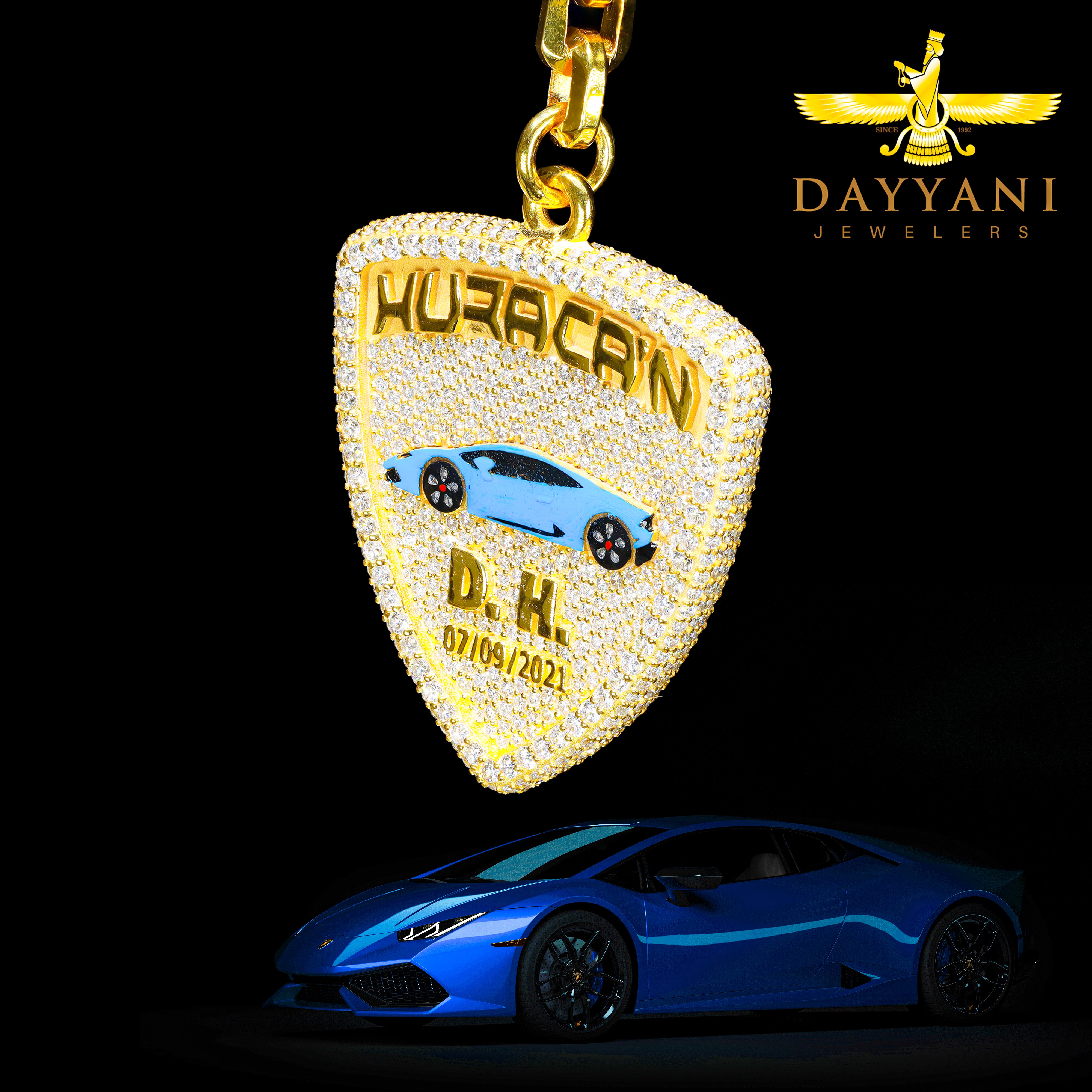 Custom Design Deposit - Double-Sided Lamborghini Emblem Diamond Keychain