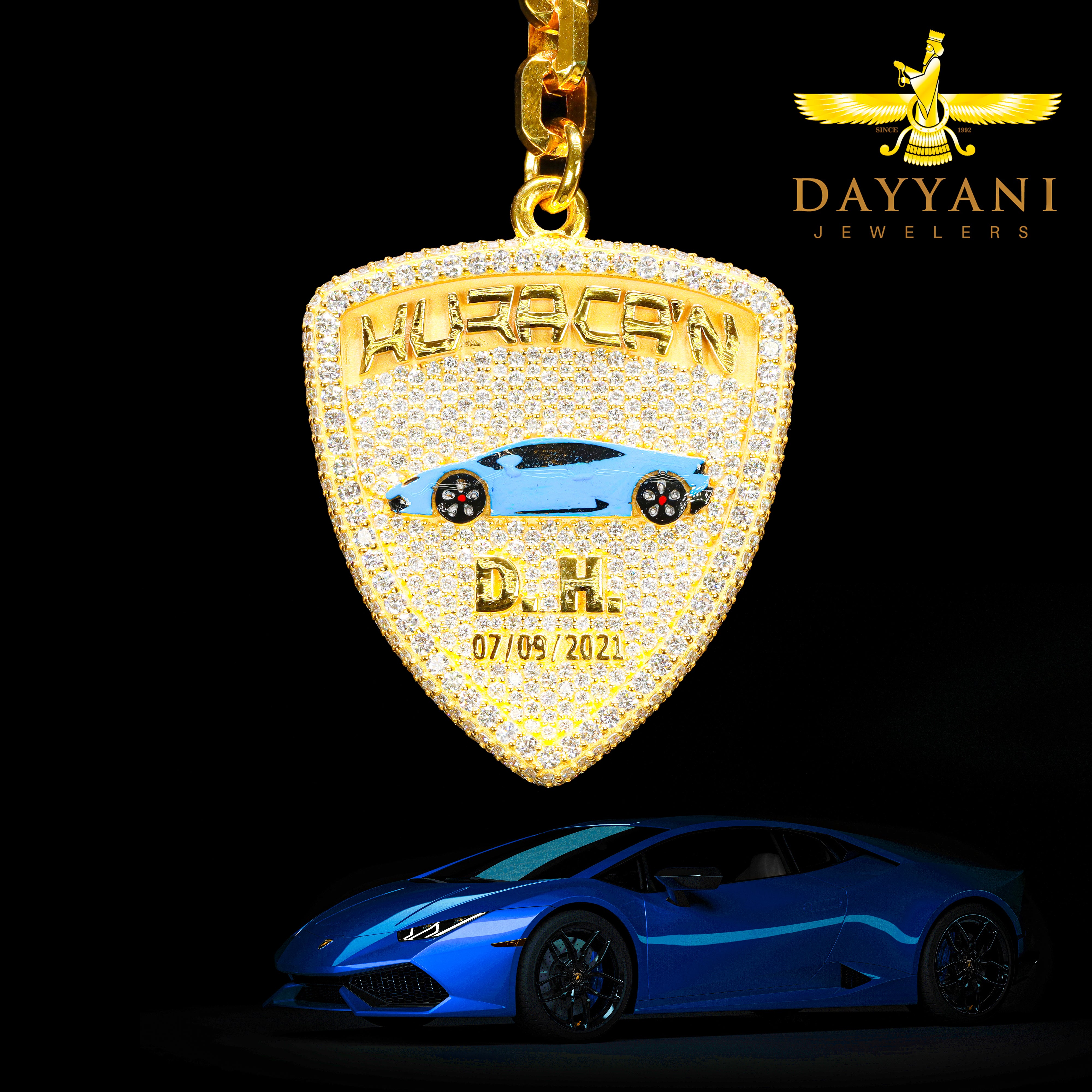 Custom Design Deposit - Double-Sided Lamborghini Emblem Diamond Keychain