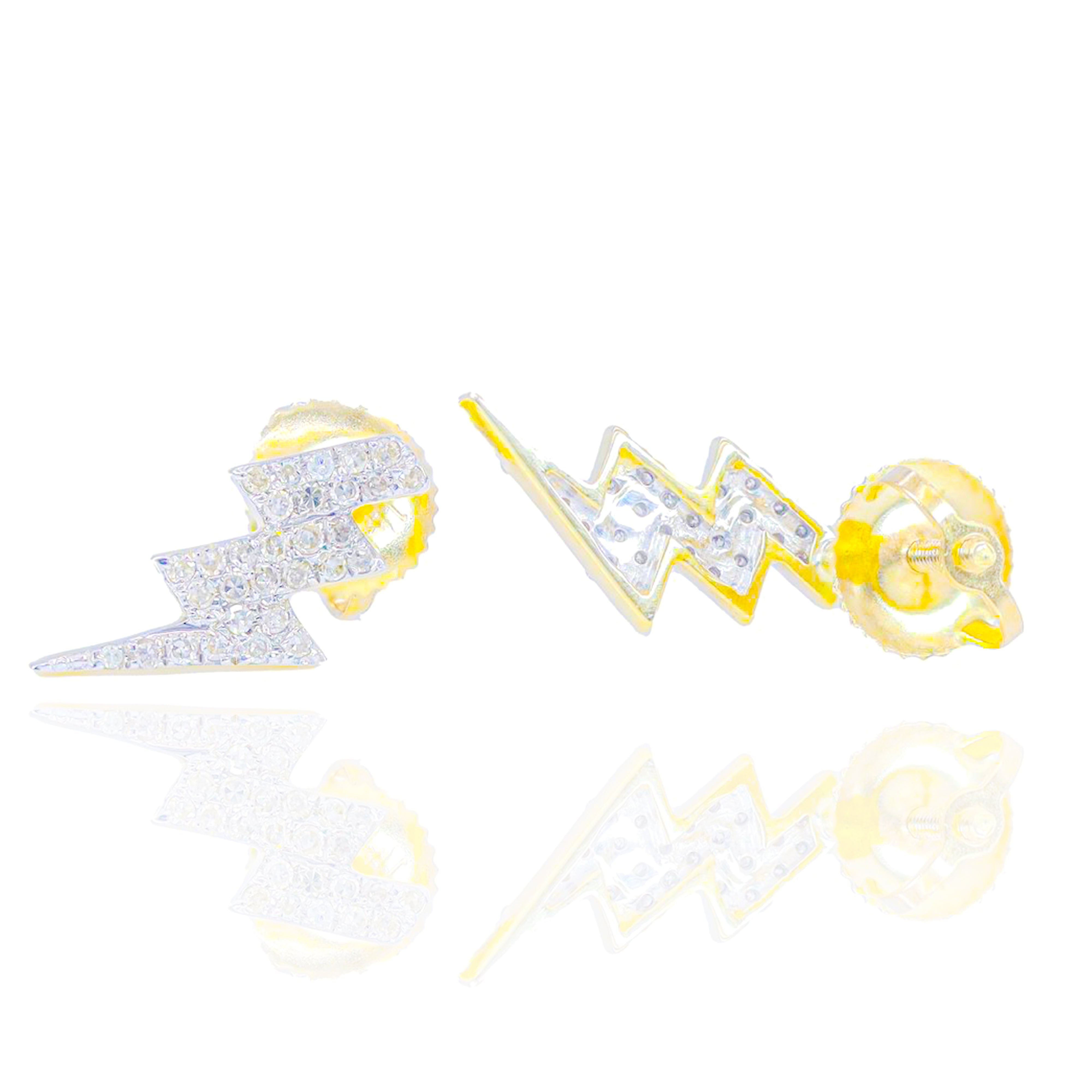 Jagged Lightening Bolt Diamond Earrings