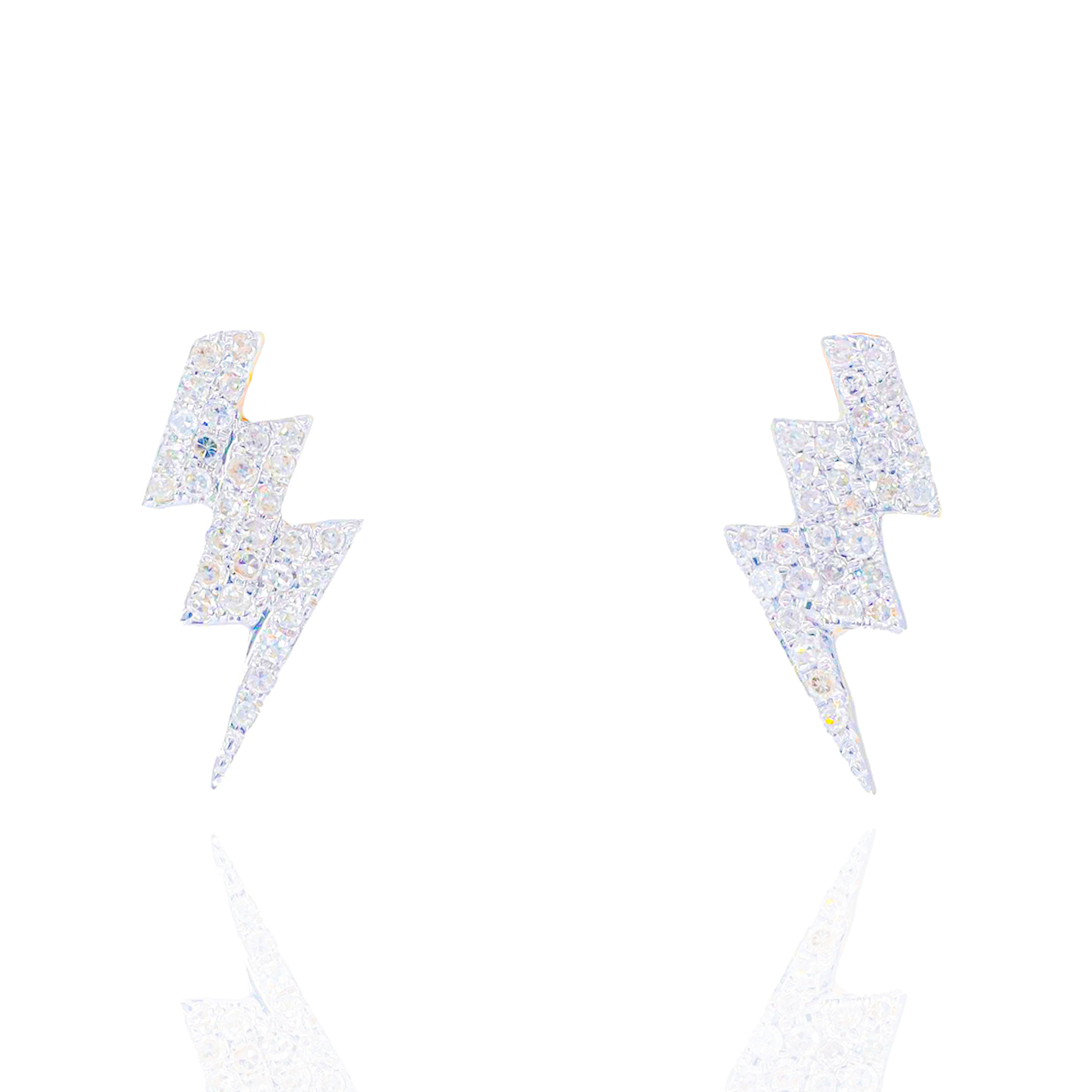 Jagged Lightning Bolt Diamond Earrings