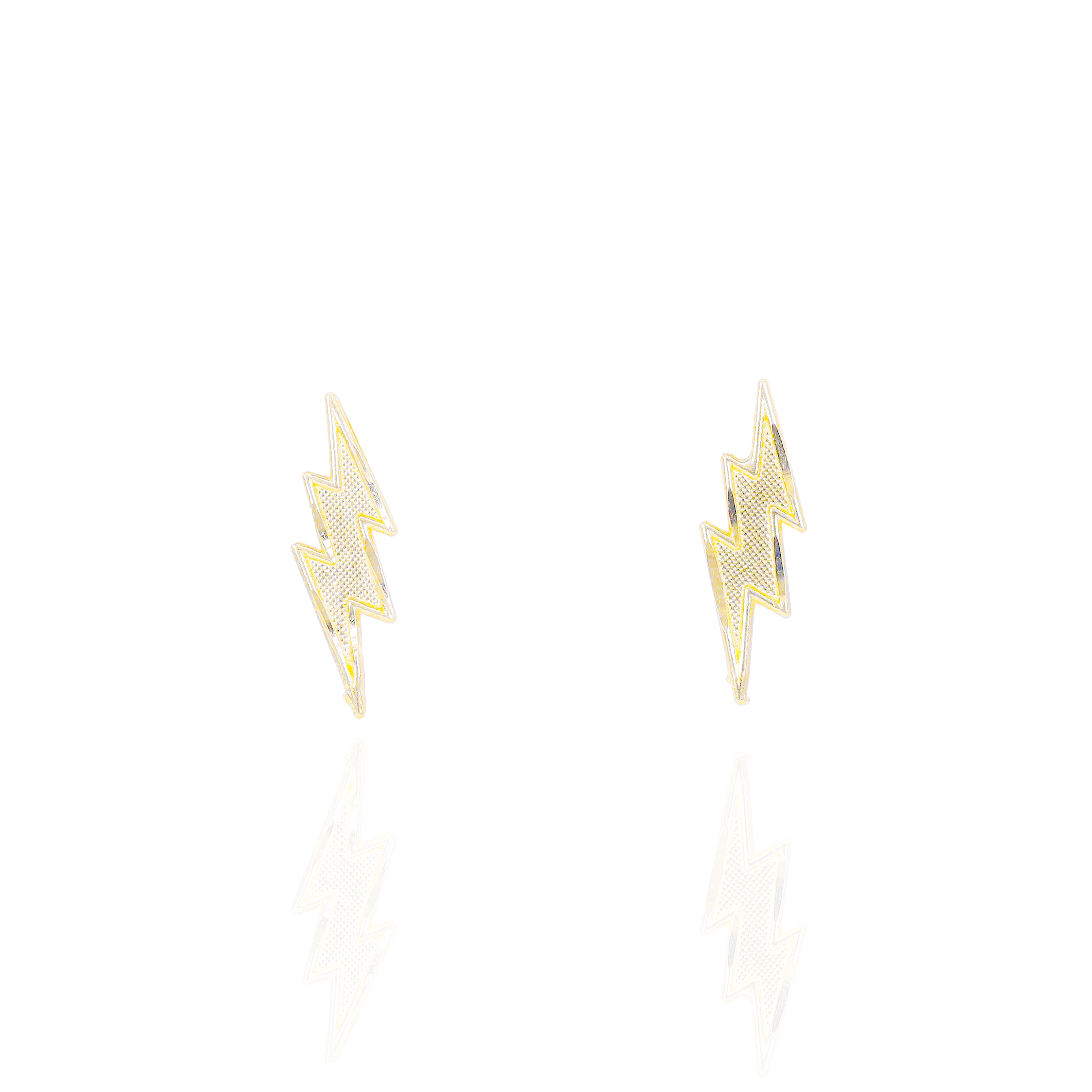 Lightning Bolt Solid Gold Earrings