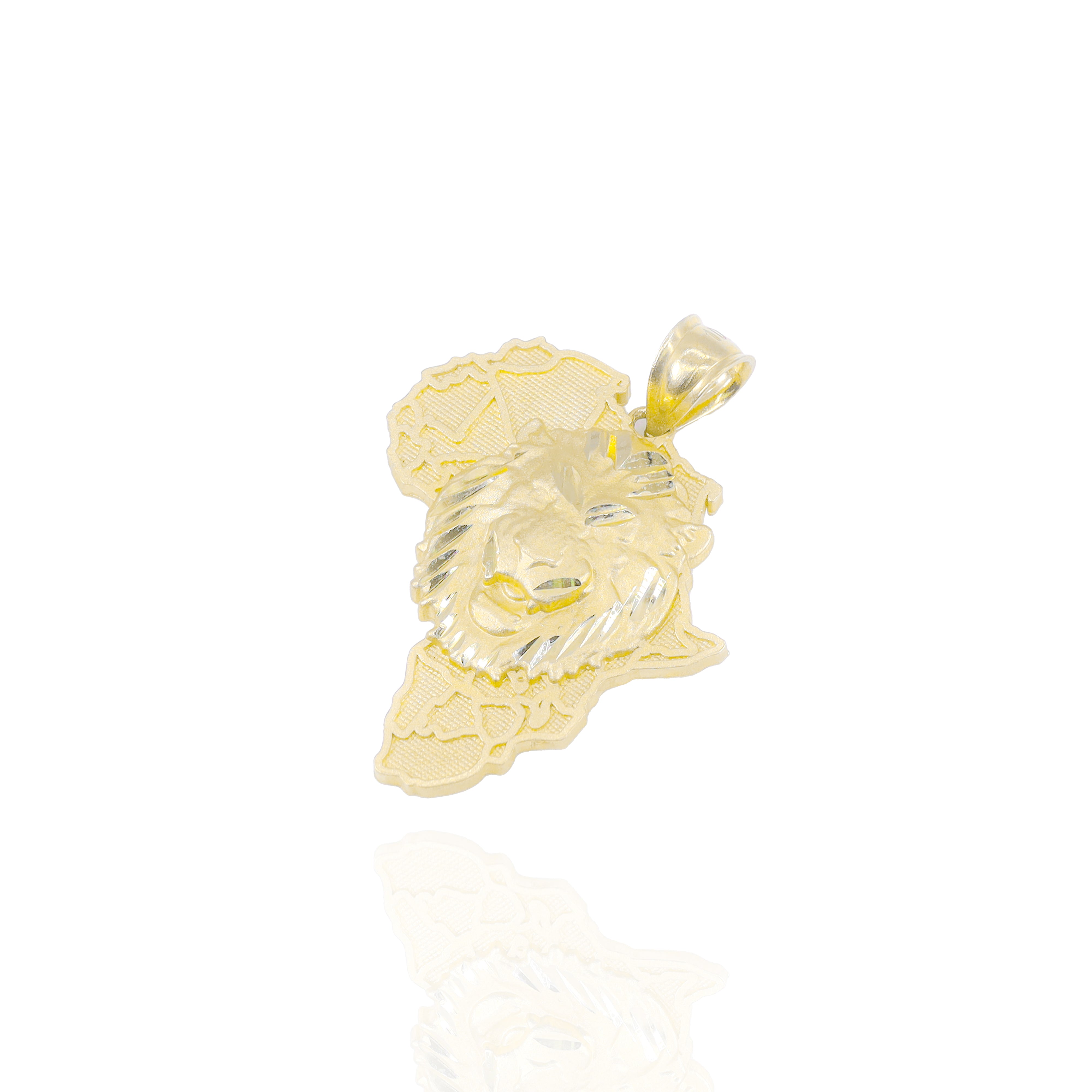 Africa Continent with the King of the Jungle Lion Pendant