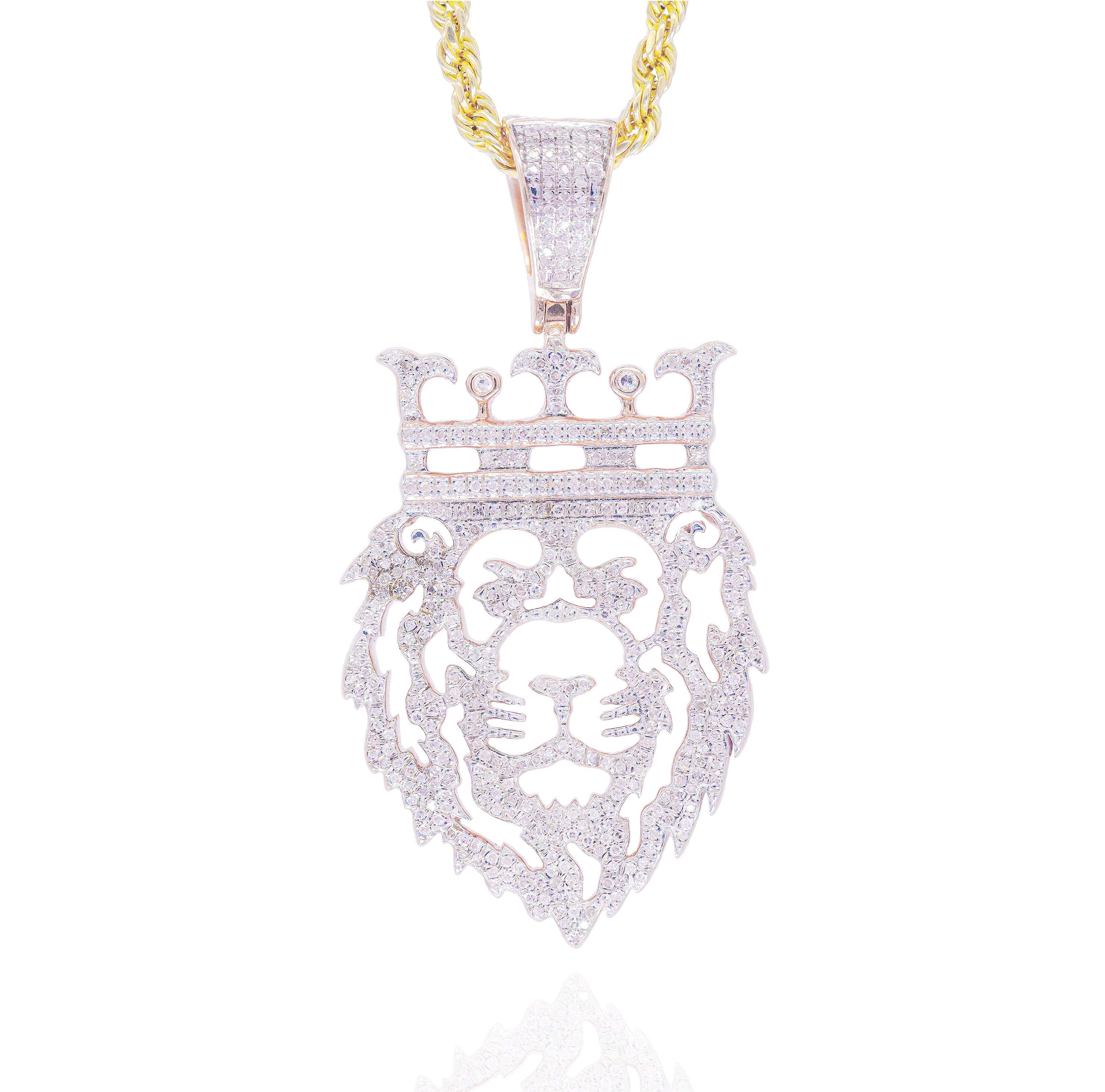Diamond Outline Lion Pendant